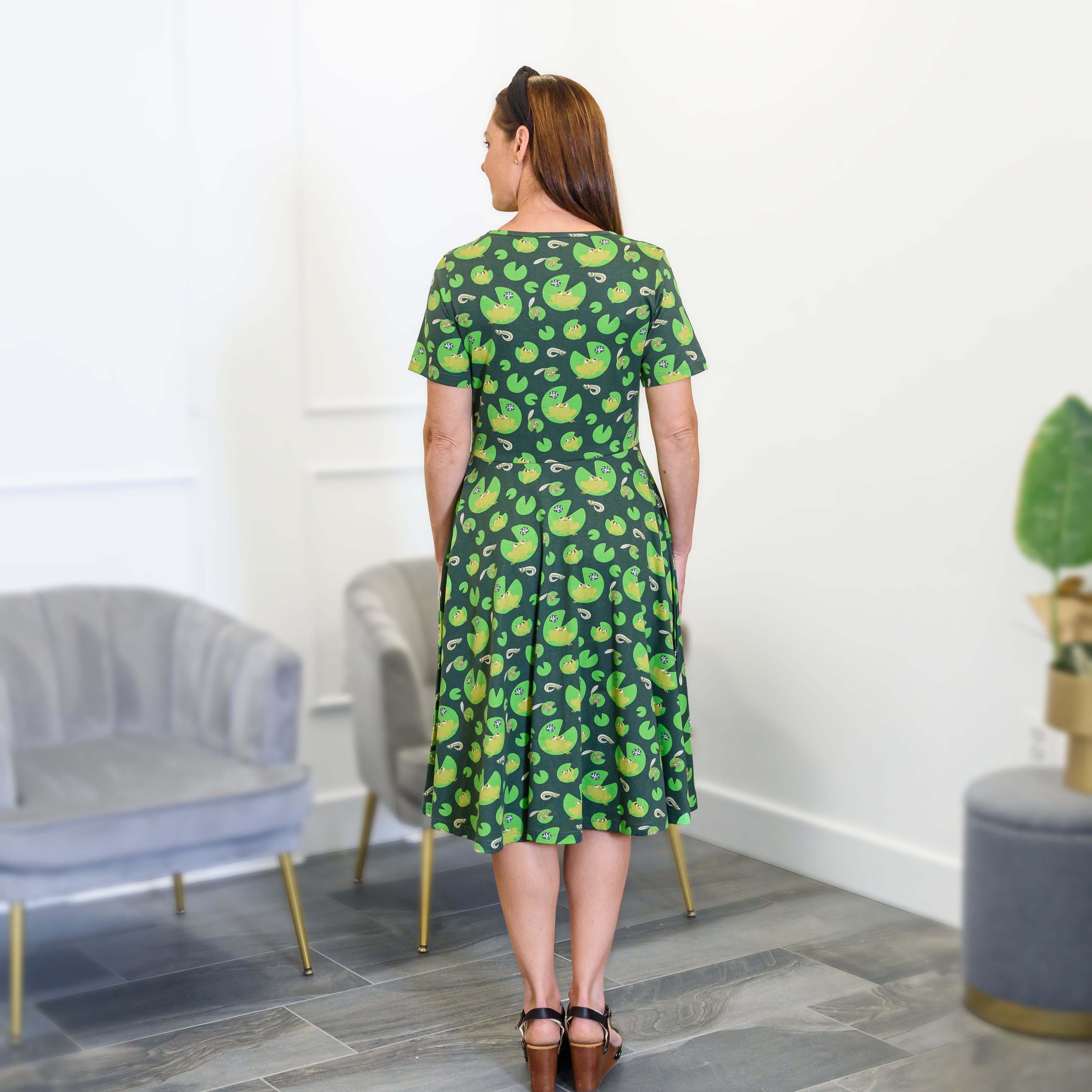 Ribbit Twirl Dress with Pockets
