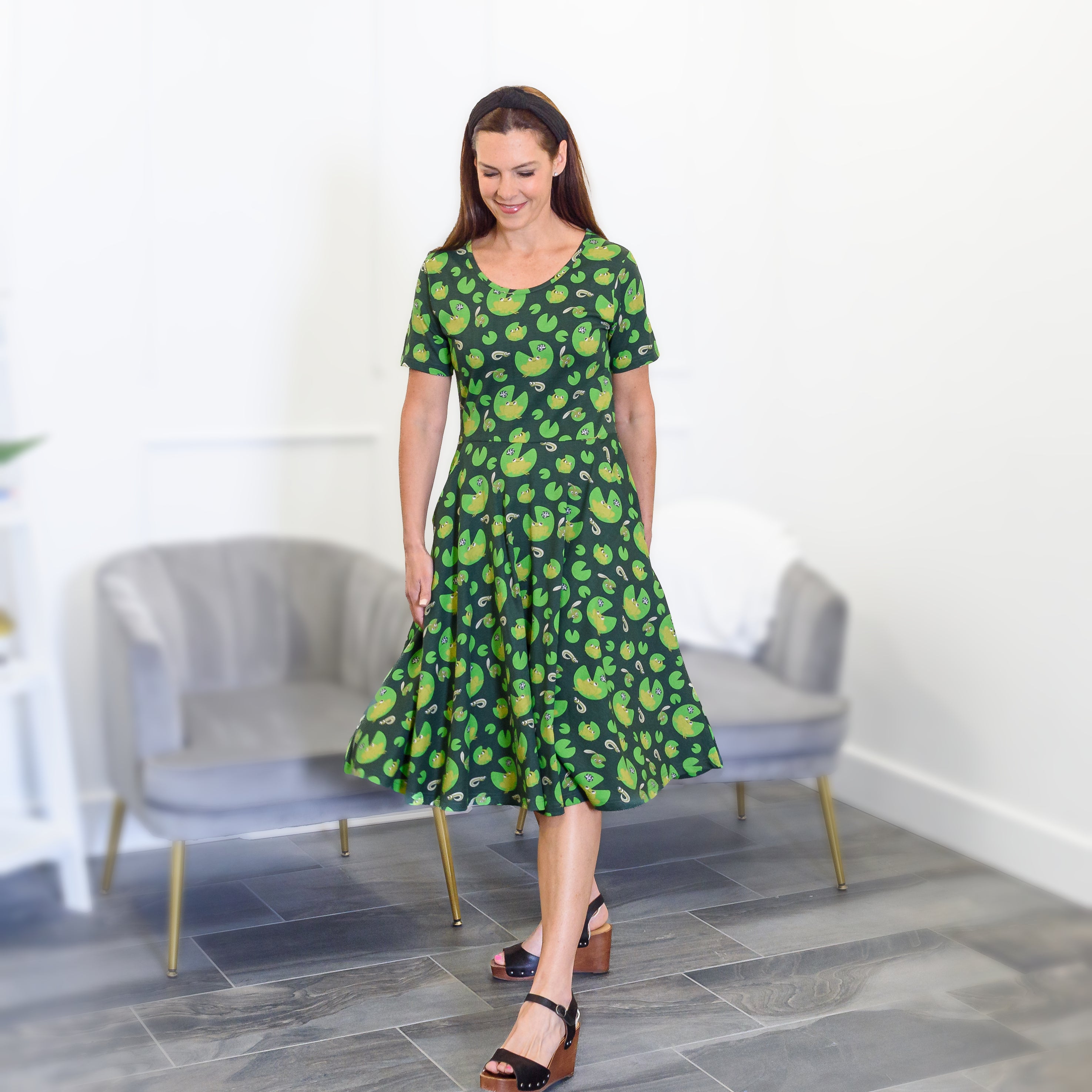 Ribbit Twirl Dress with Pockets