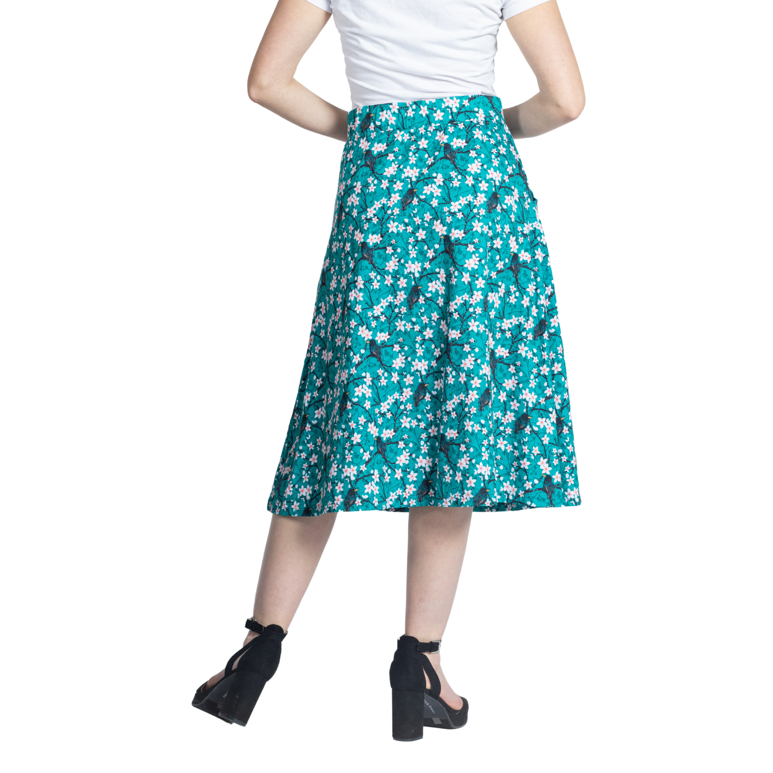 Sakura Starlings A-Line Midi Skirt