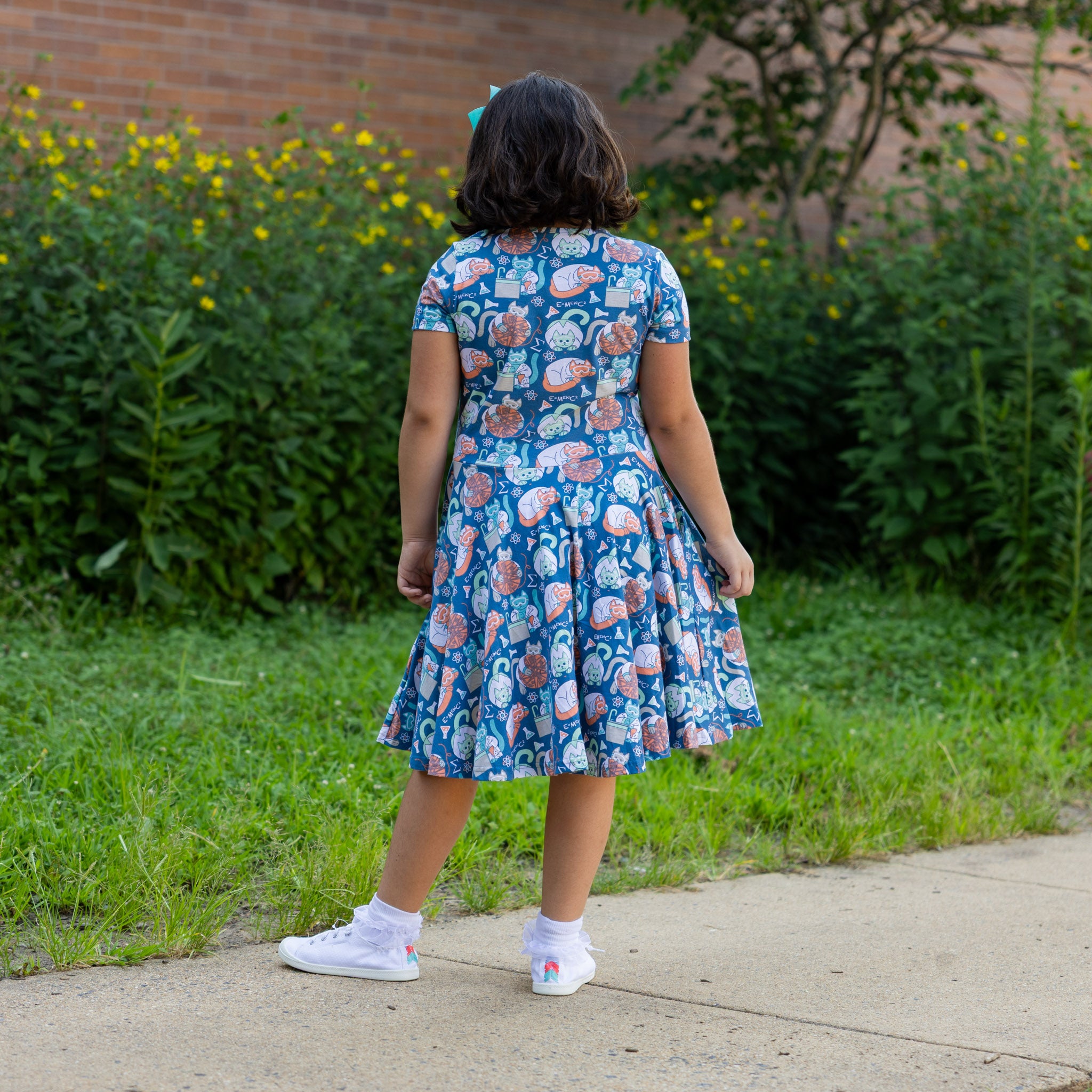Science Cats Kids Twirl Dress