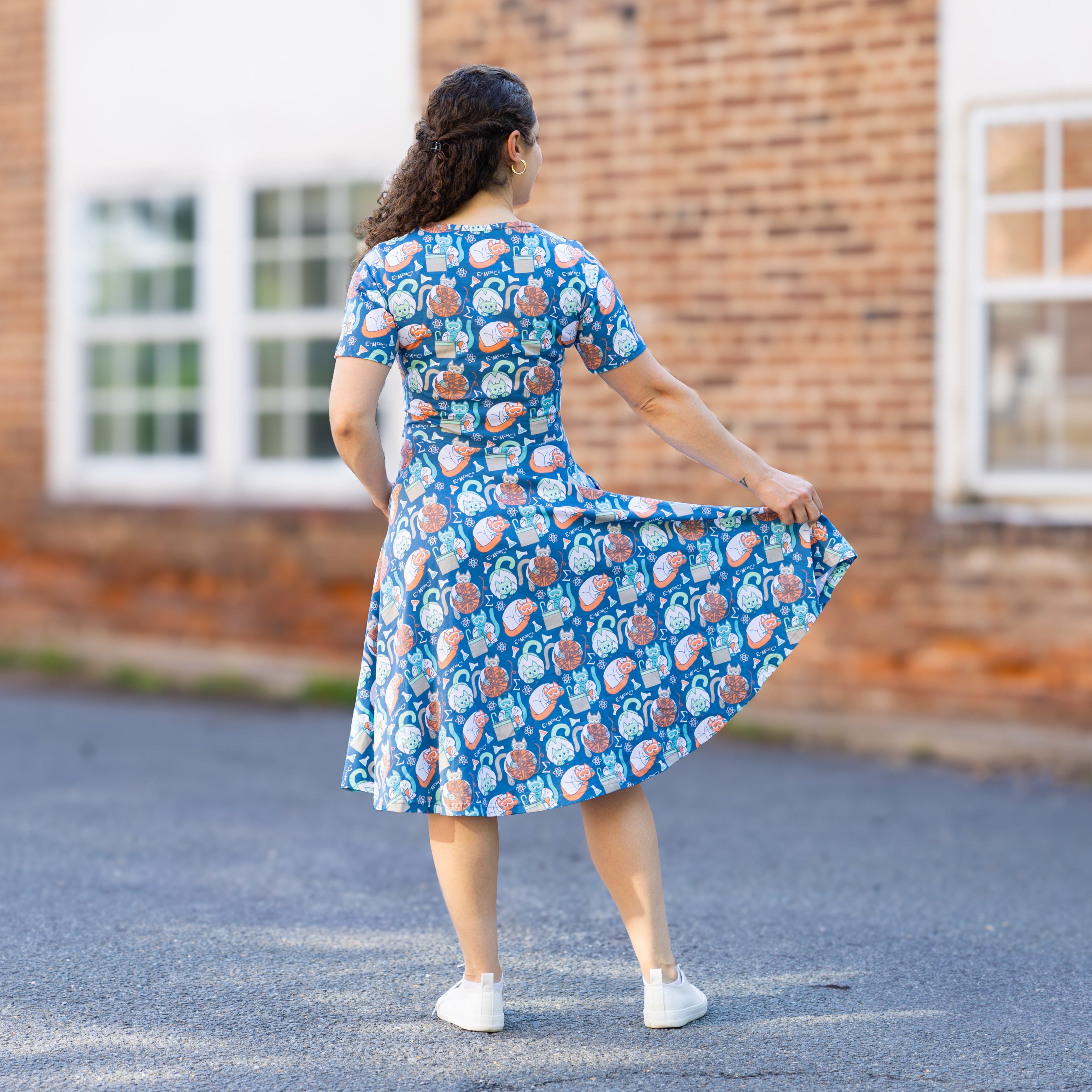 Science Cats Twirl Dress