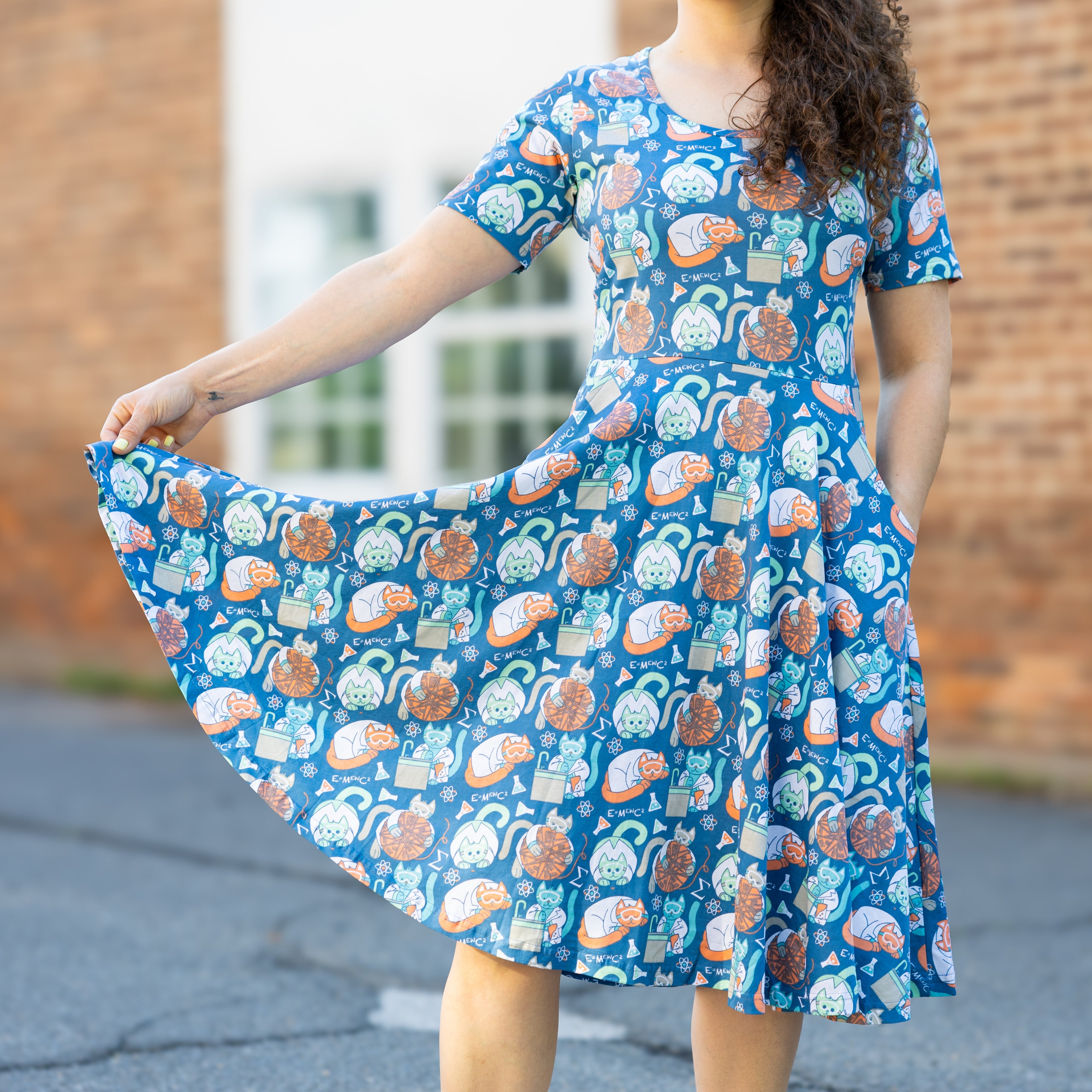 Science Cats Twirl Dress