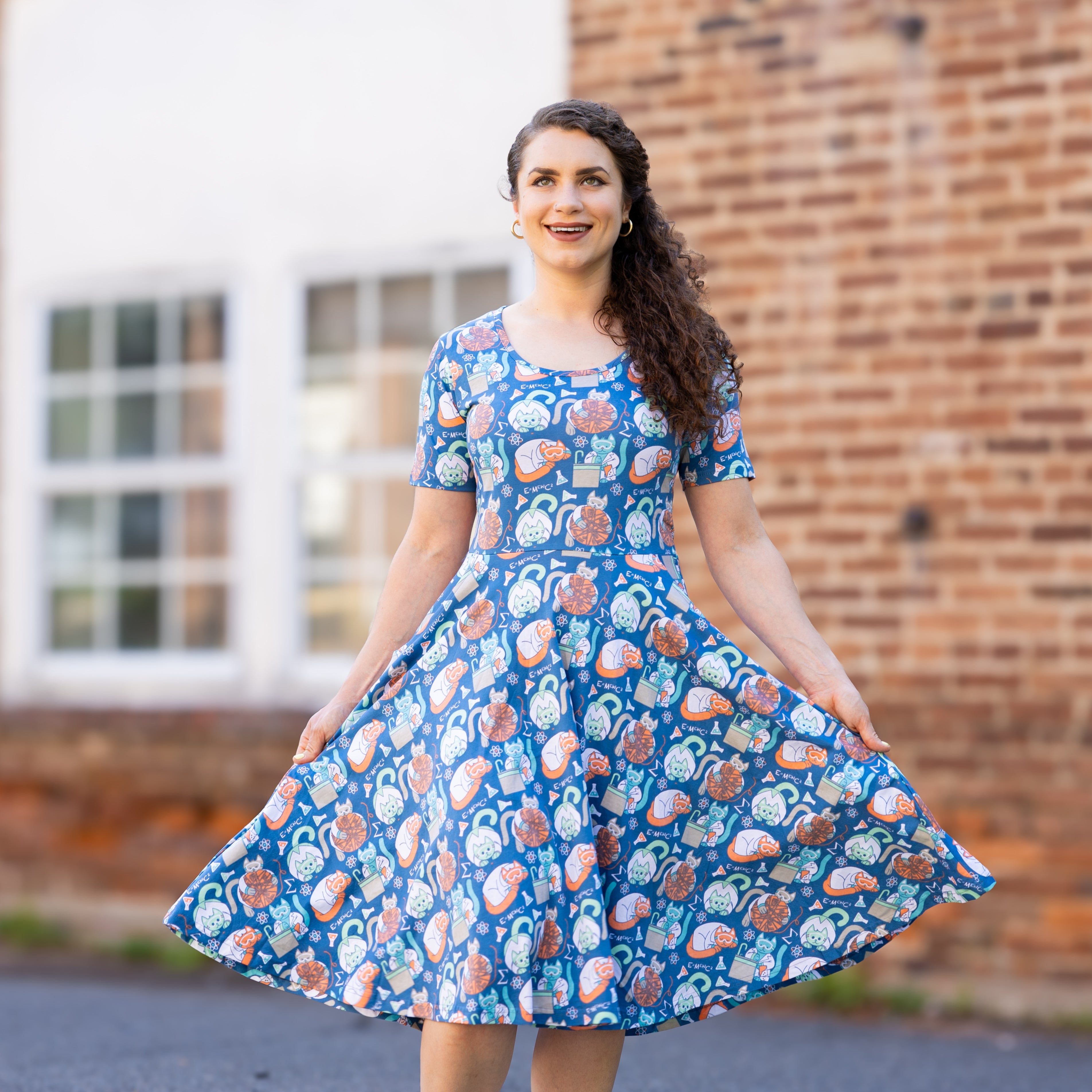 Science Cats Twirl Dress