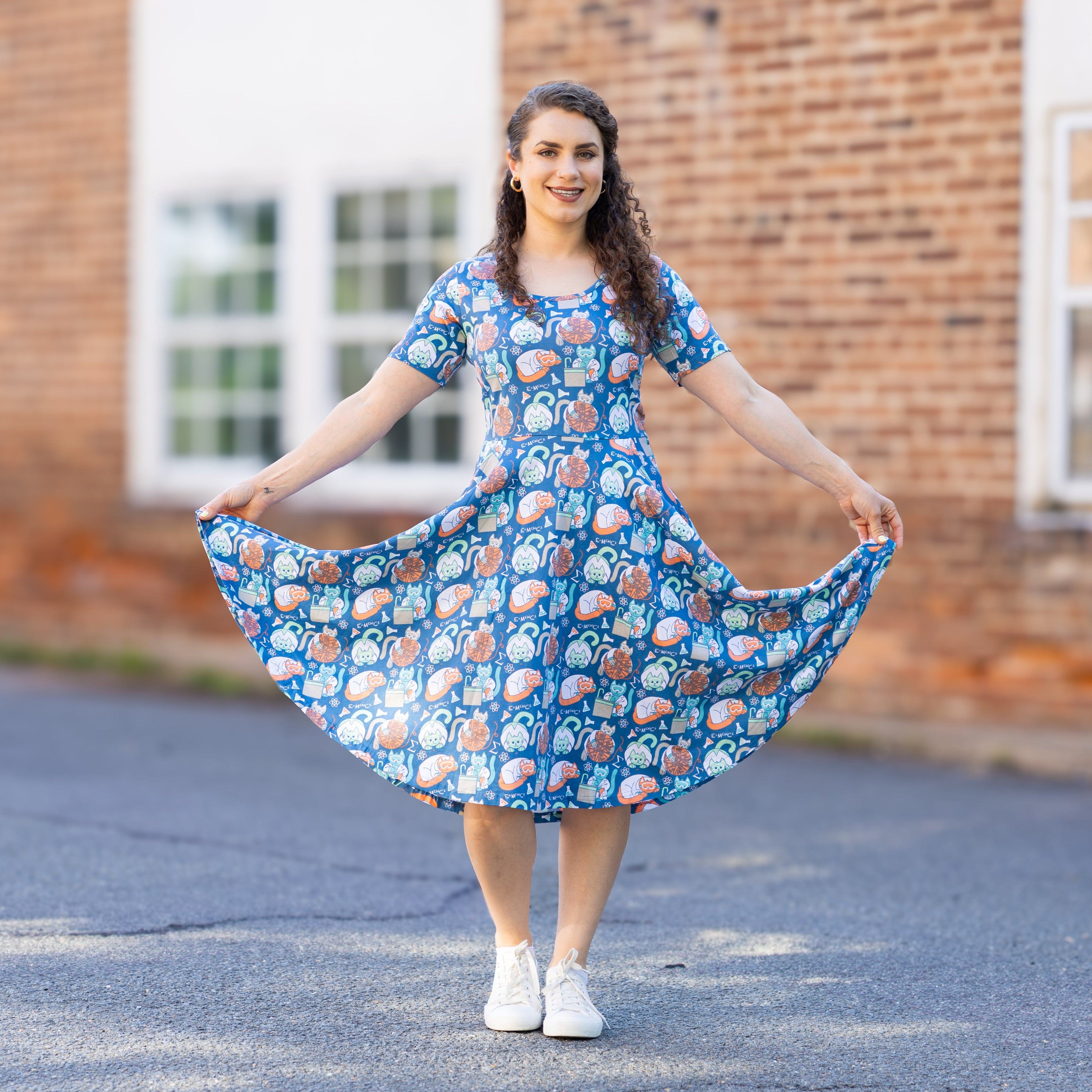 Science Cats Twirl Dress