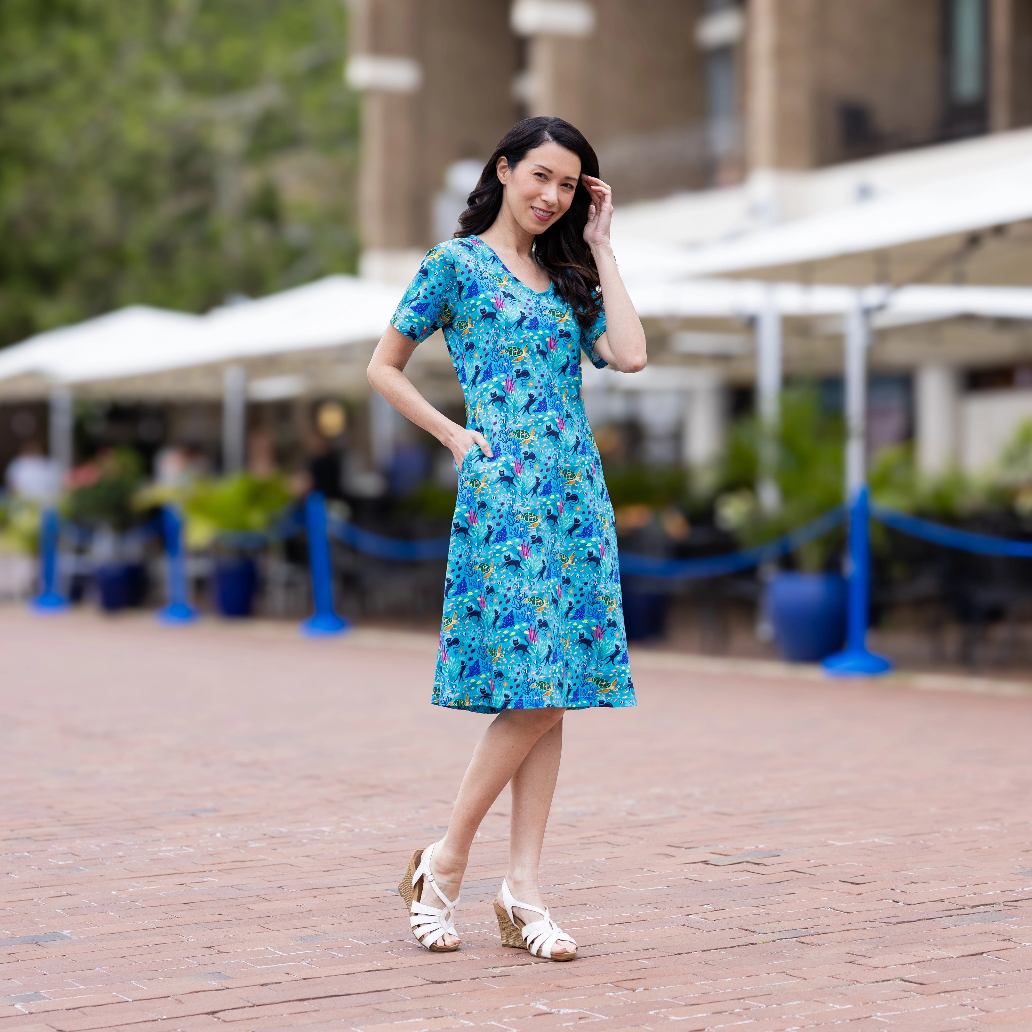 Seabed Exploration A-Line Dress (No Waist Seam)