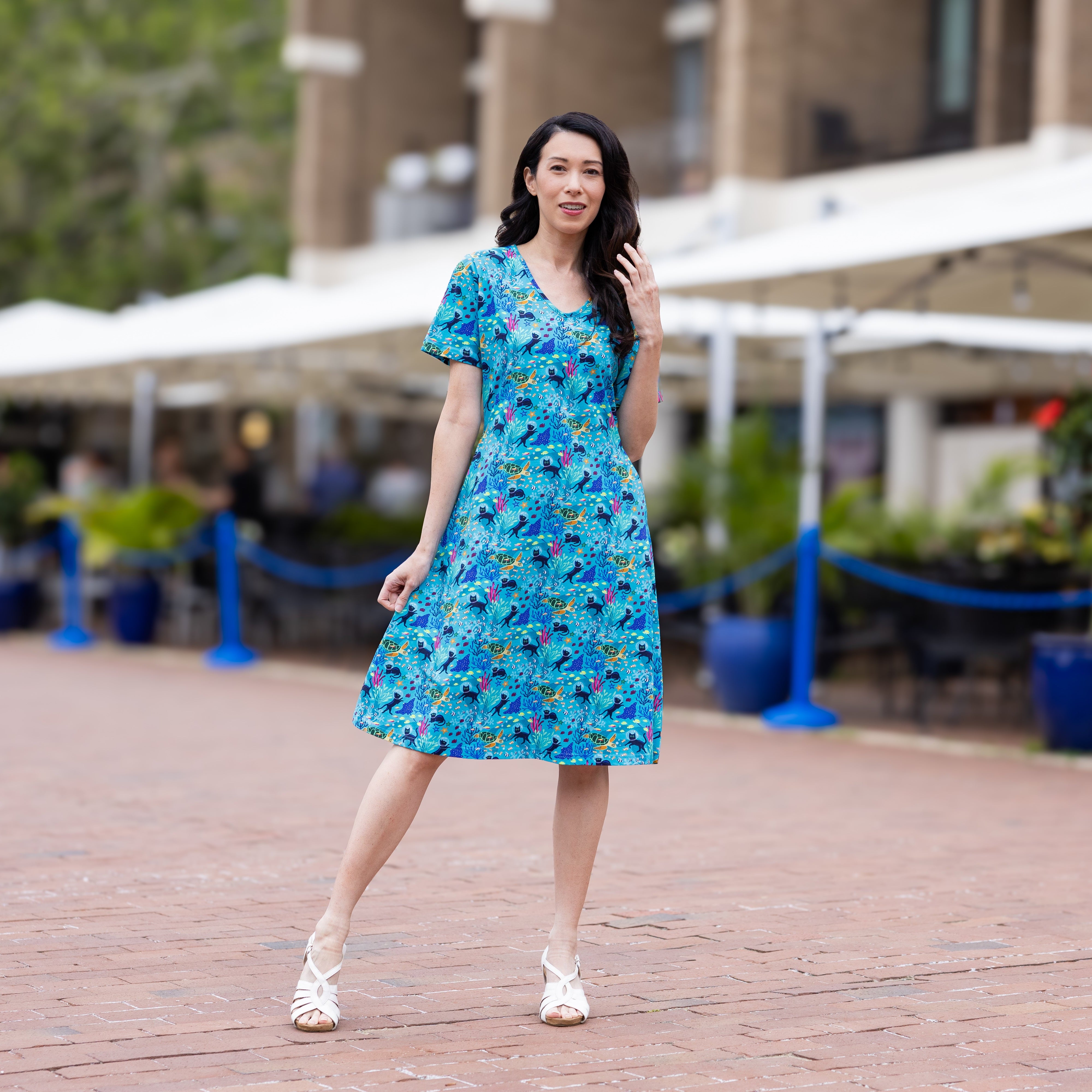 Seabed Exploration A-Line Dress (No Waist Seam)