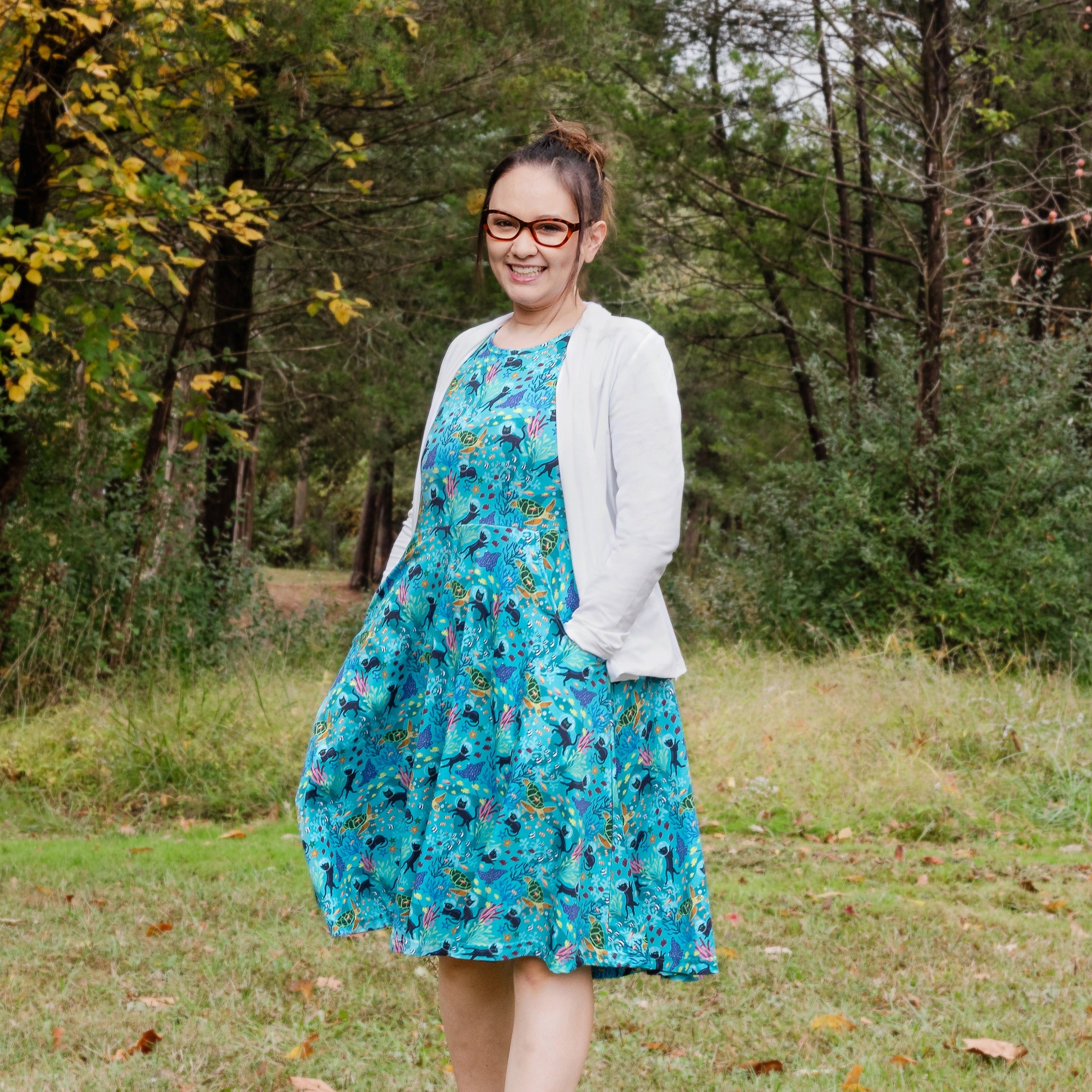 Seabed Exploration Petite Twirl Dress