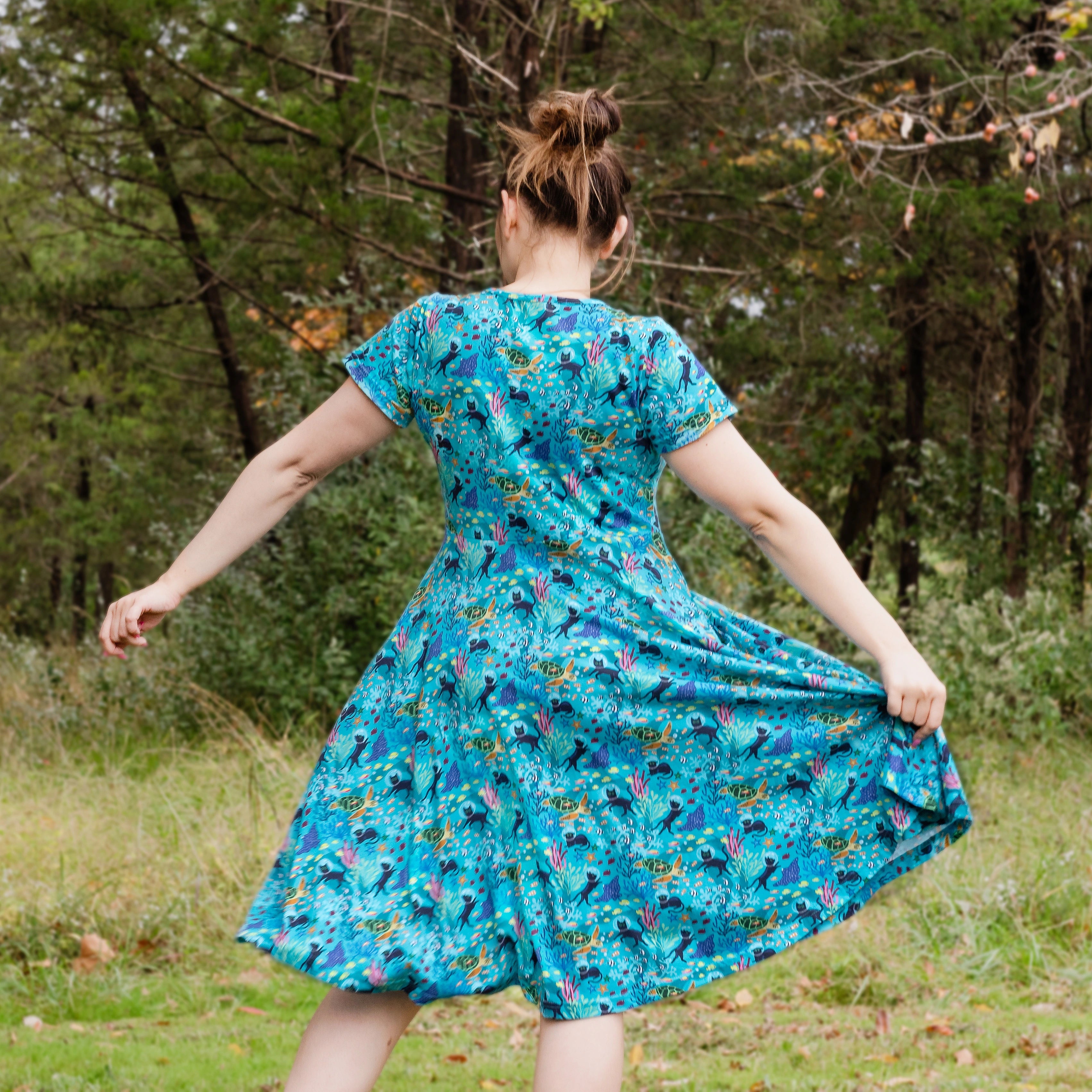 Seabed Exploration Petite Twirl Dress