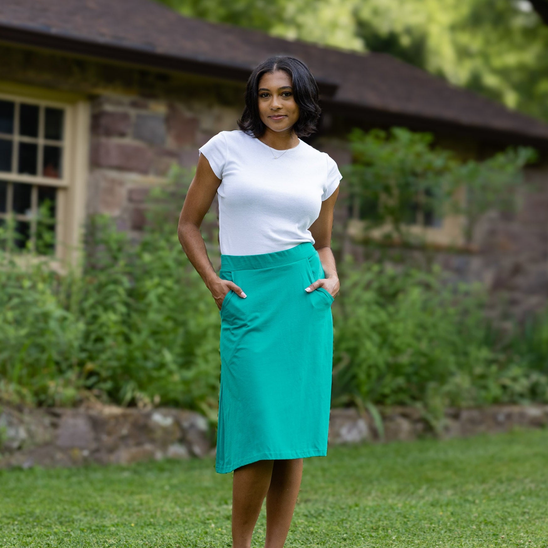 Green A-Line Skirt