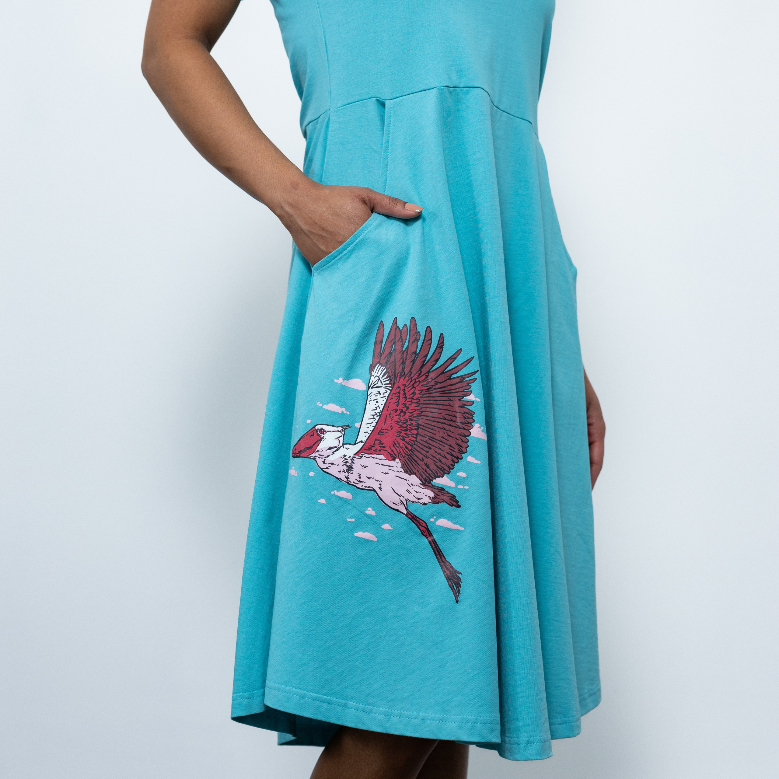 Shoebill Stork Fit & Flare Dress