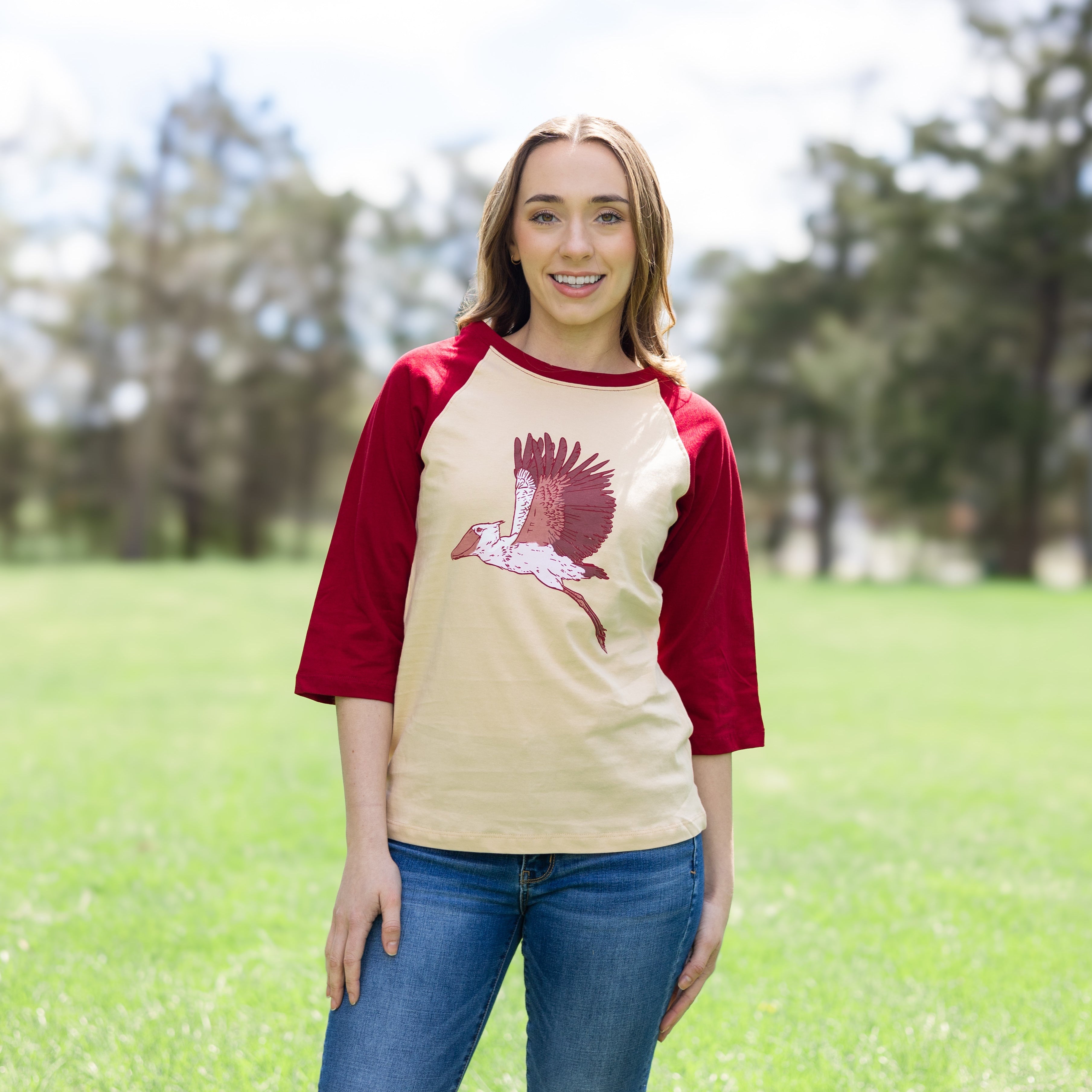 Shoebill Stork Raglan Top