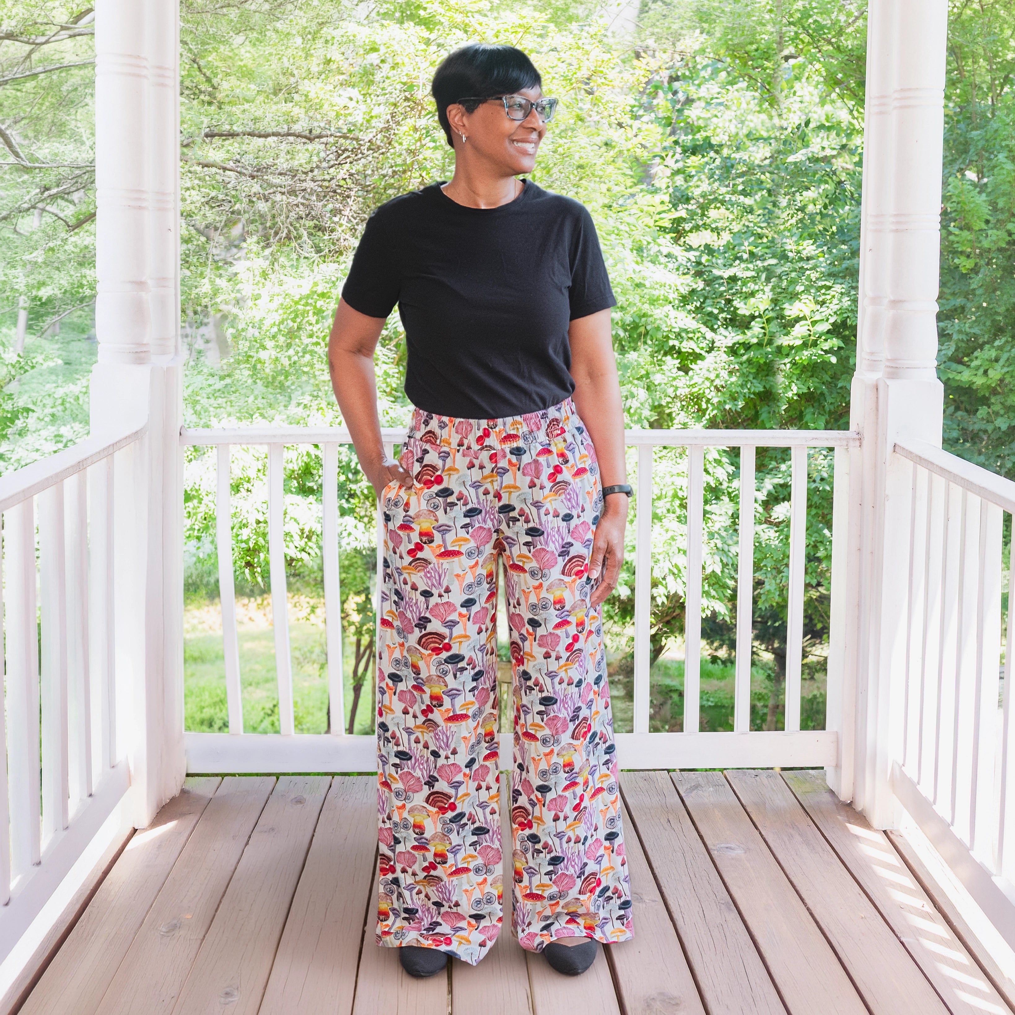 Shroom Bloom Palazzo Pants with Pockets