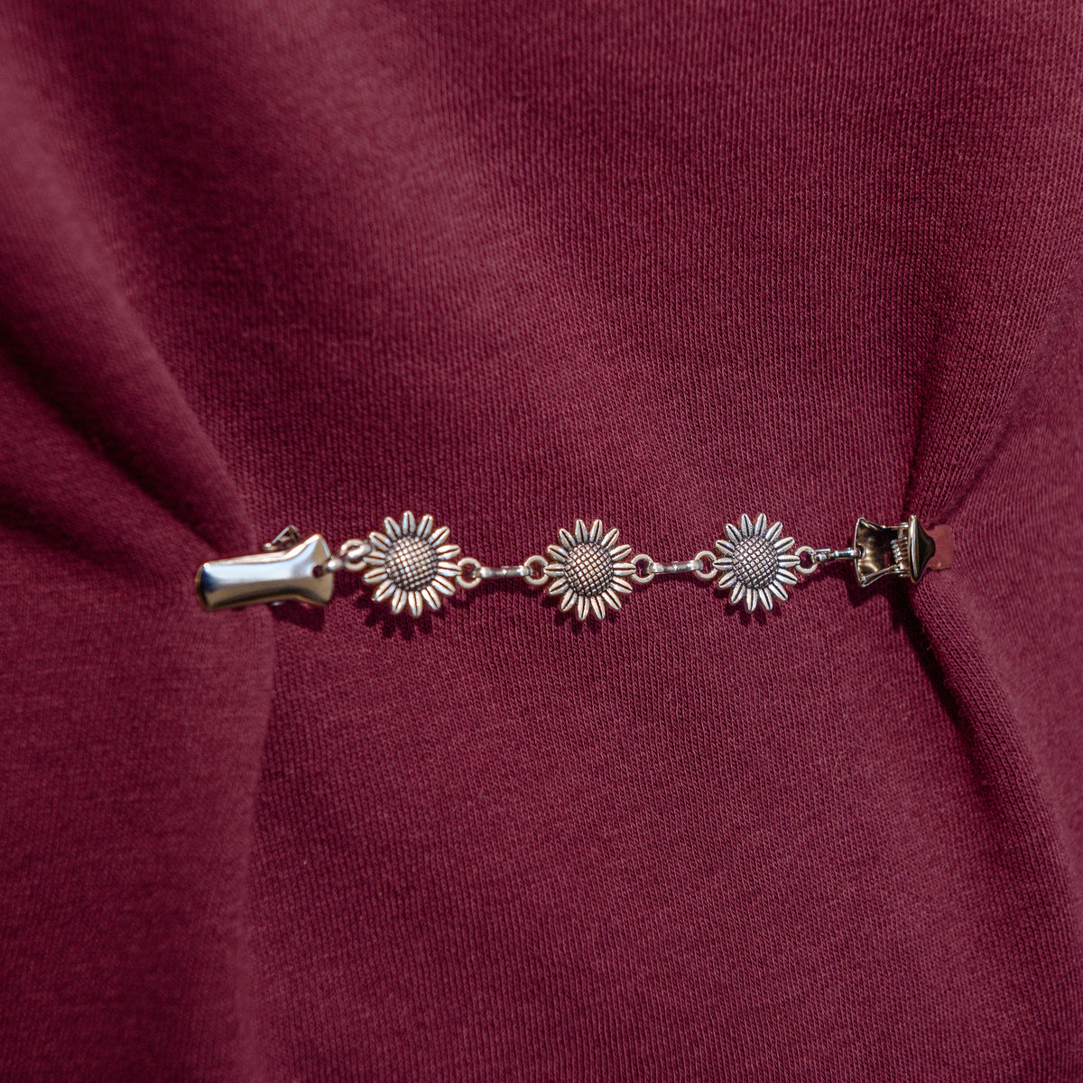 Silver Sunflowers Cinch Clip