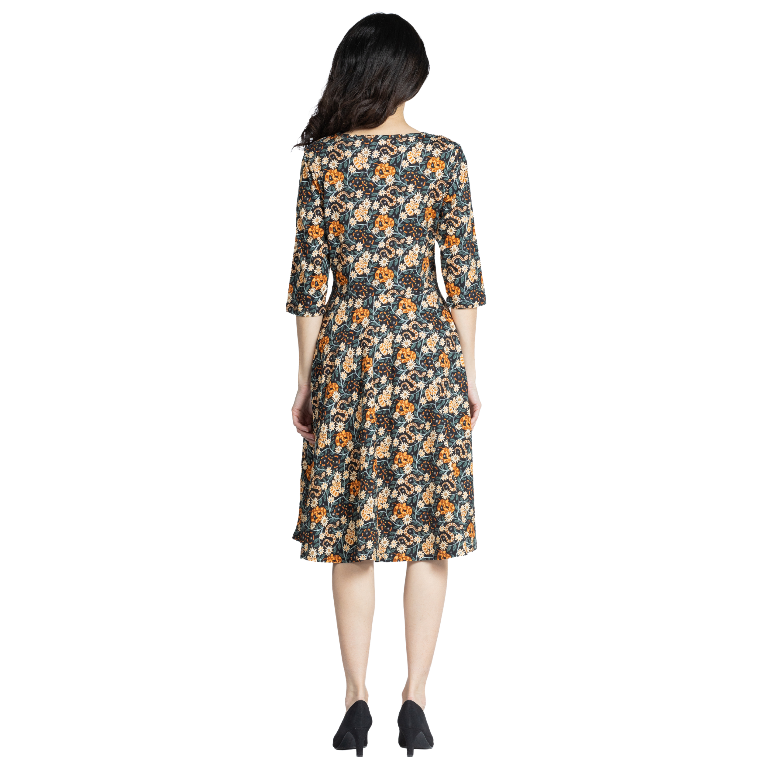 Slither & Bloom 3/4th Sleeve Twirl Dress