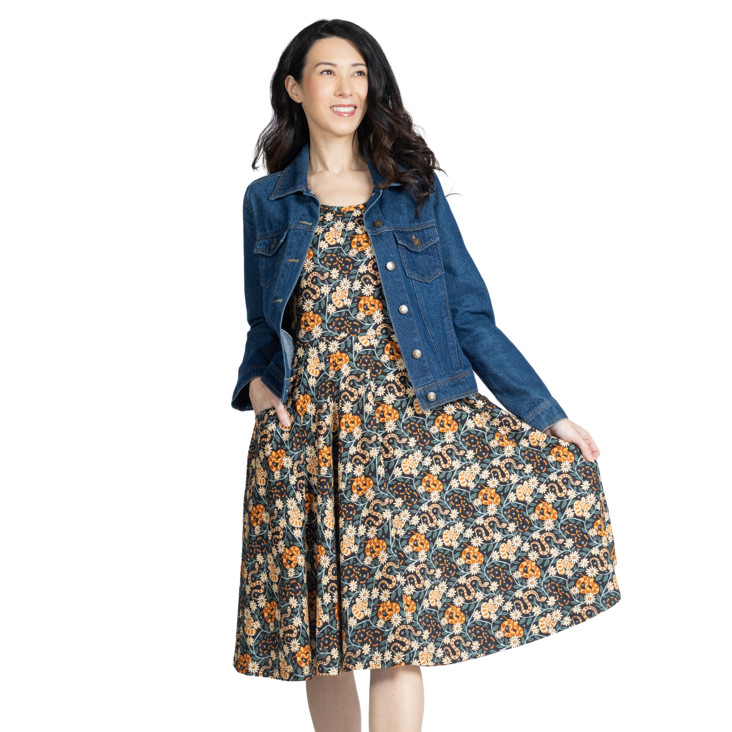 Slither & Bloom 3/4th Sleeve Twirl Dress