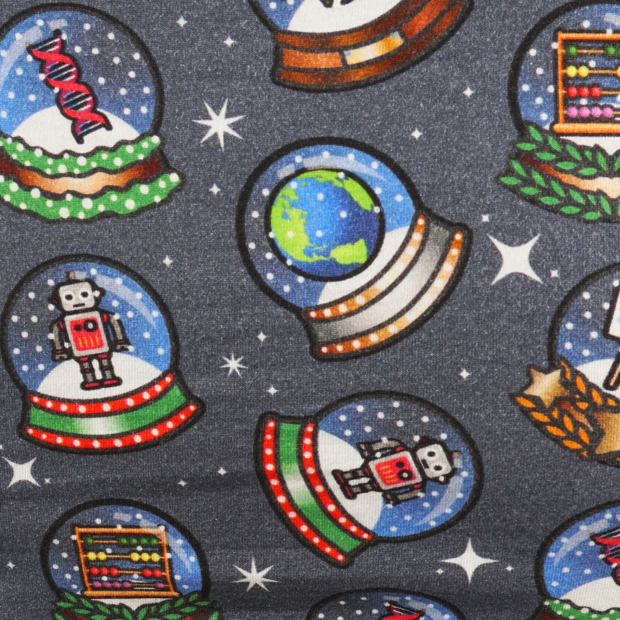 Snow Globes 3/4th Sleeves Midi Dress (With Waist Seam)