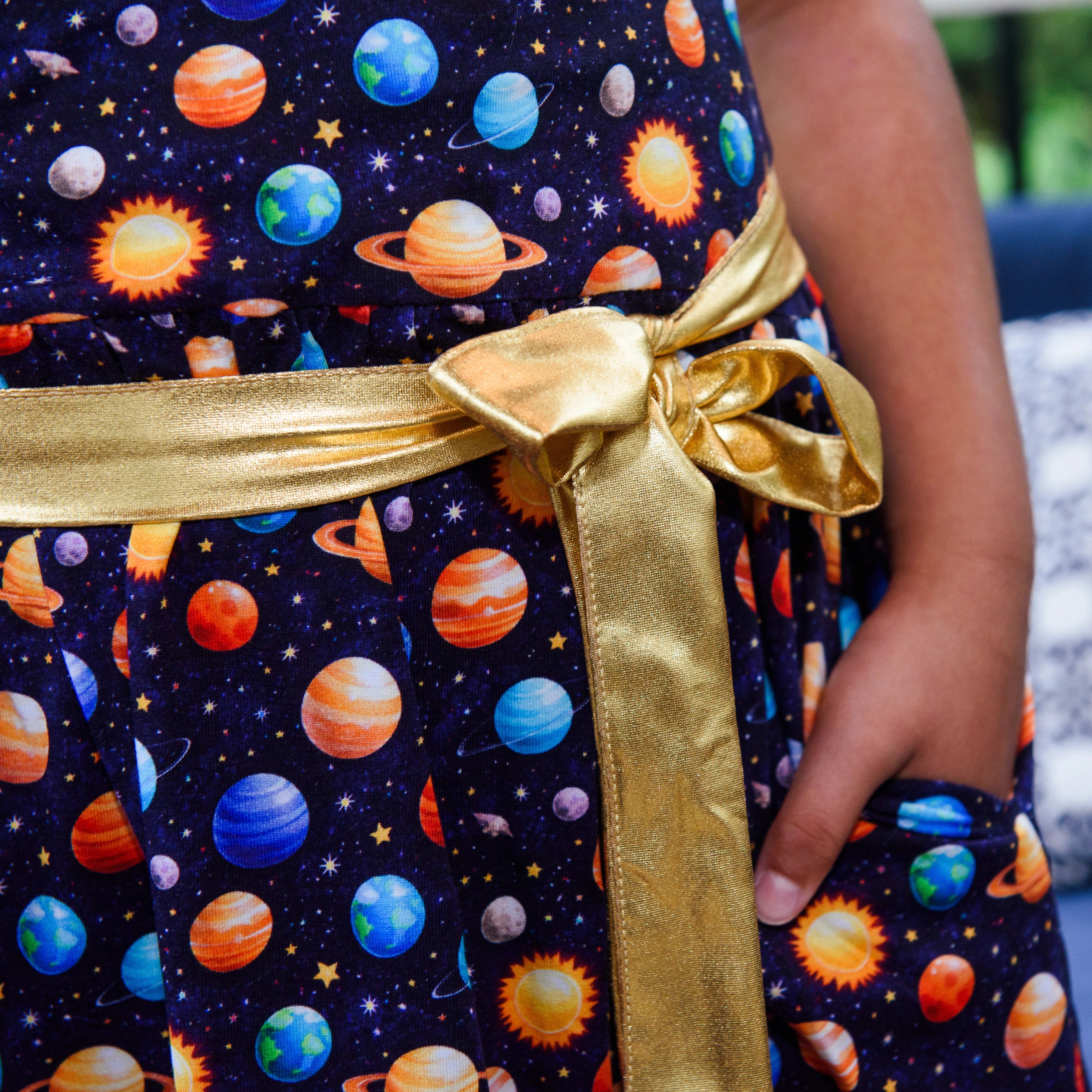 Space Kids Dress with Pockets