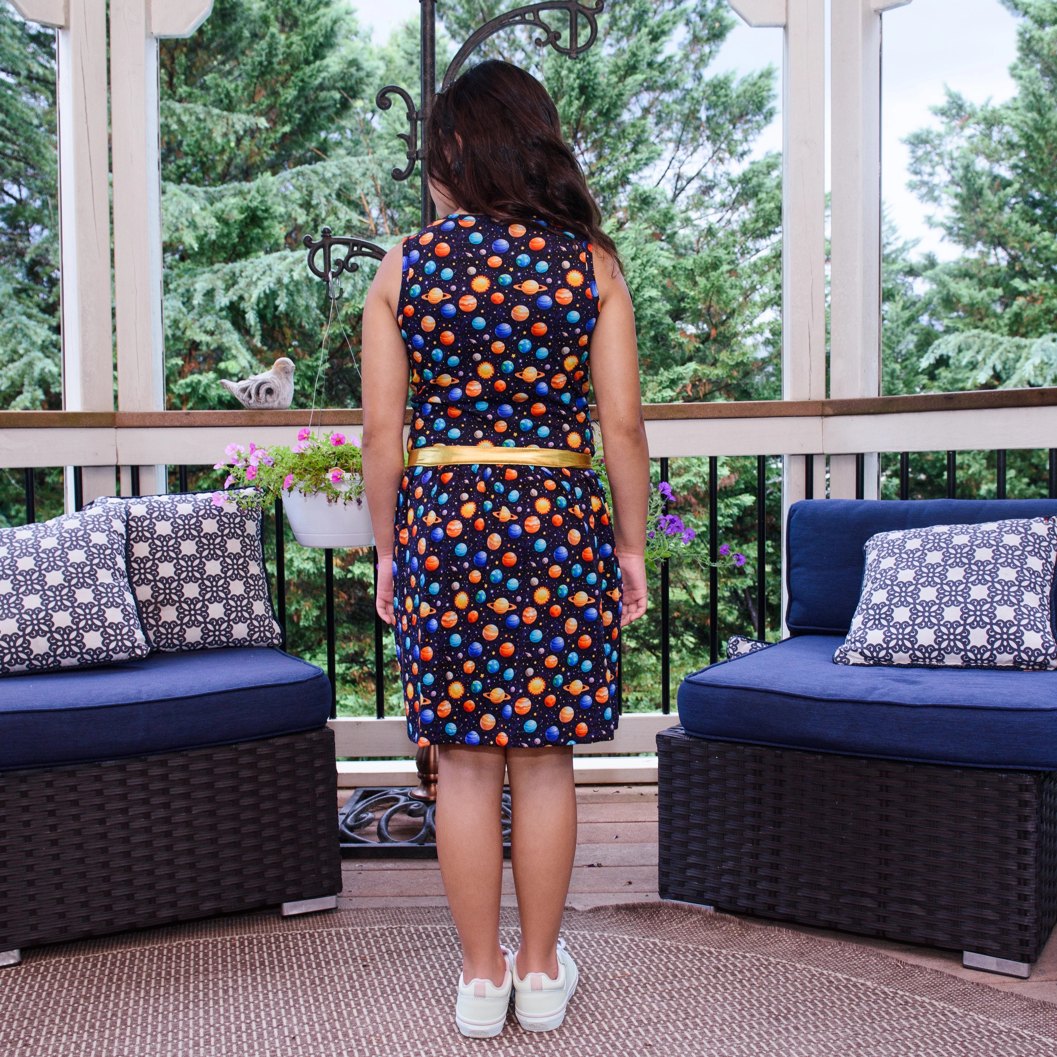Space Kids Dress with Pockets