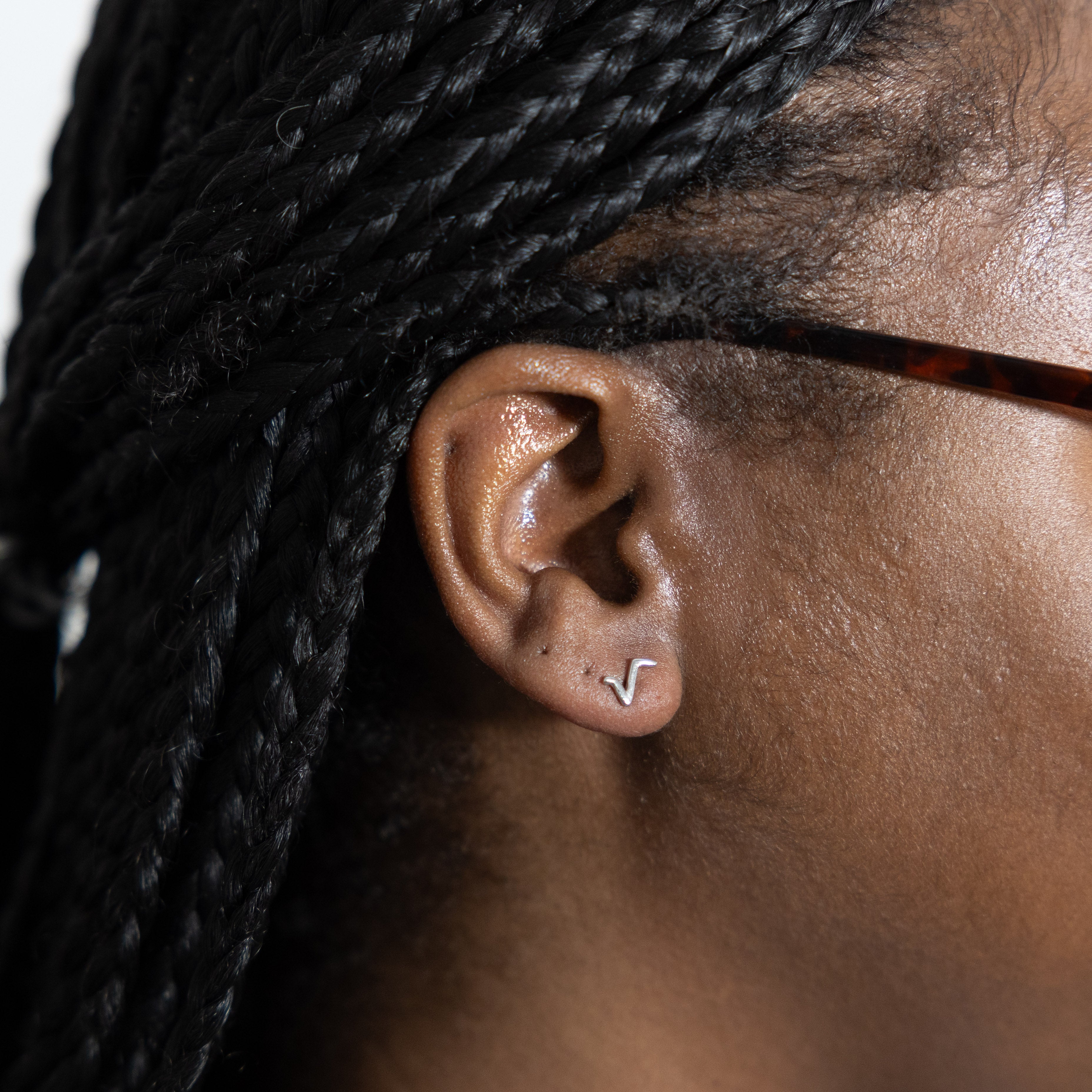 Square Root Sterling Silver Earrings