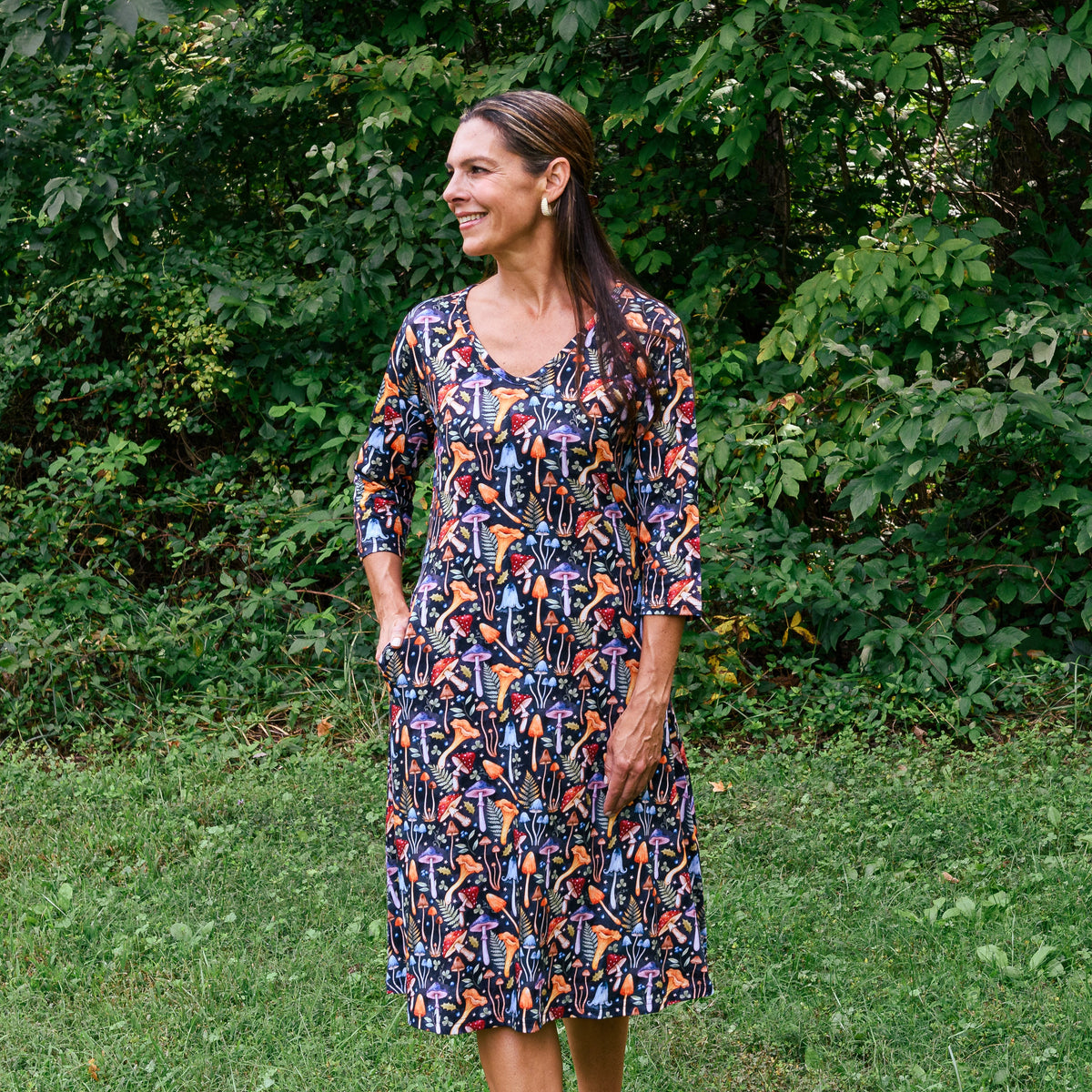 Stardust & Spores A-Line Dress with Pockets