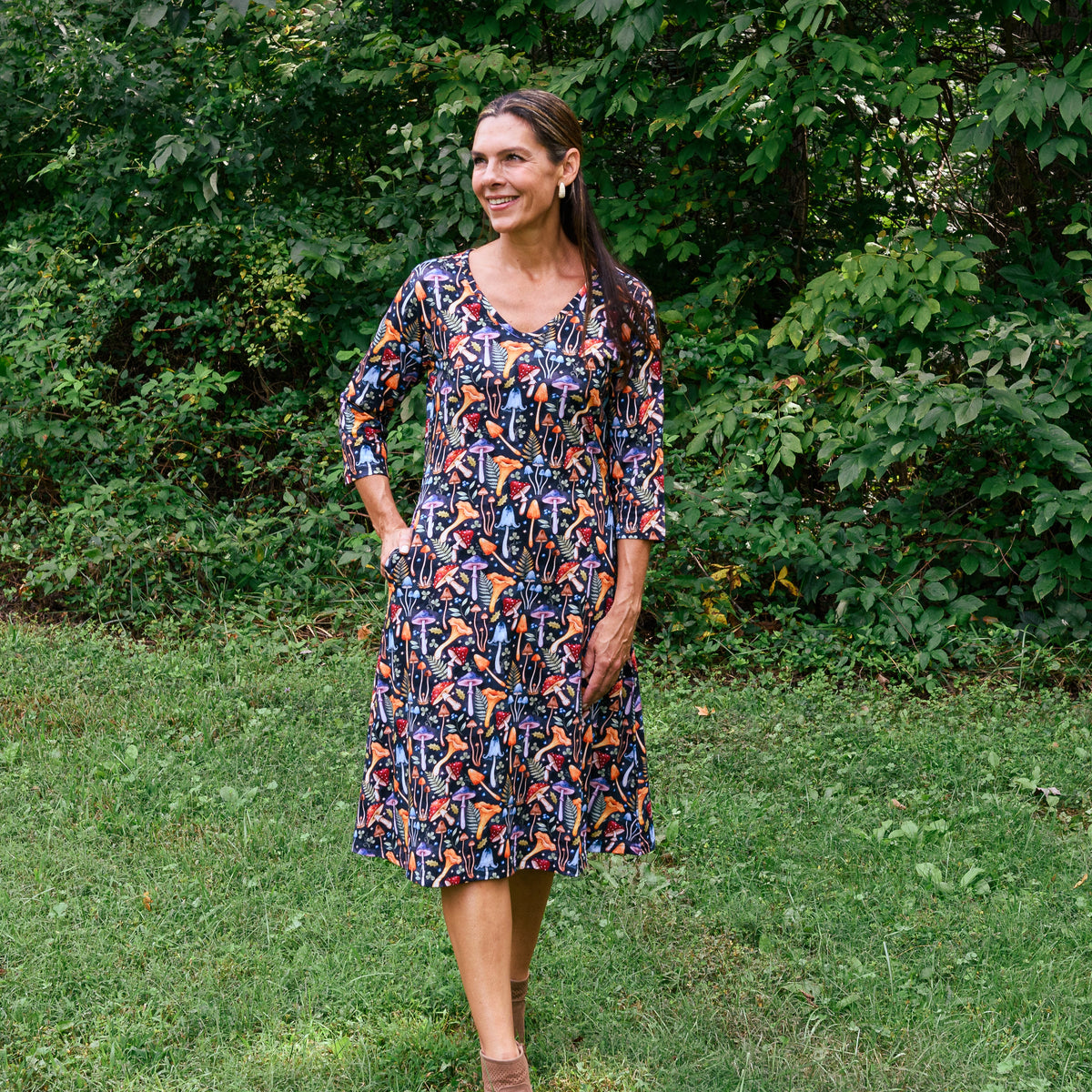 Stardust & Spores A-Line Dress with Pockets
