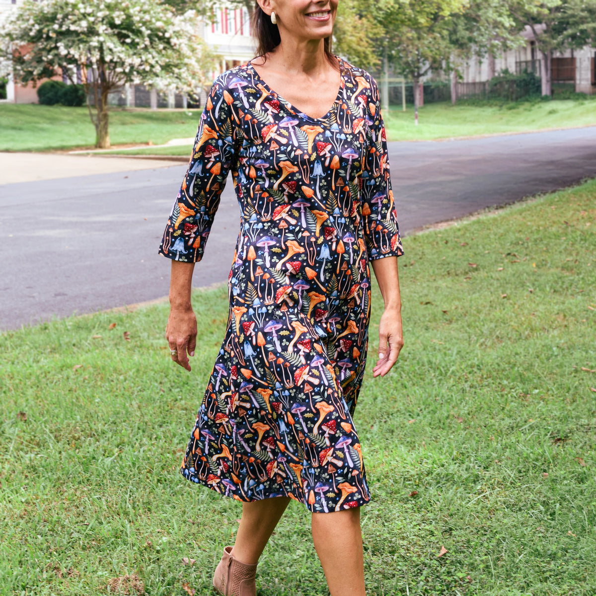 Stardust & Spores A-Line Dress with Pockets