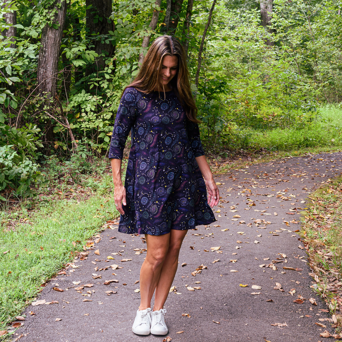 Starry Swirls Long Tunic with Pockets