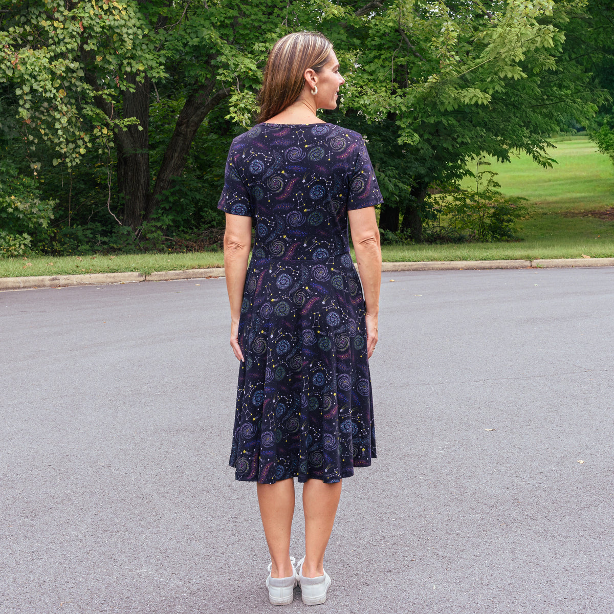 Starry Swirls Twirl Dress with Pockets