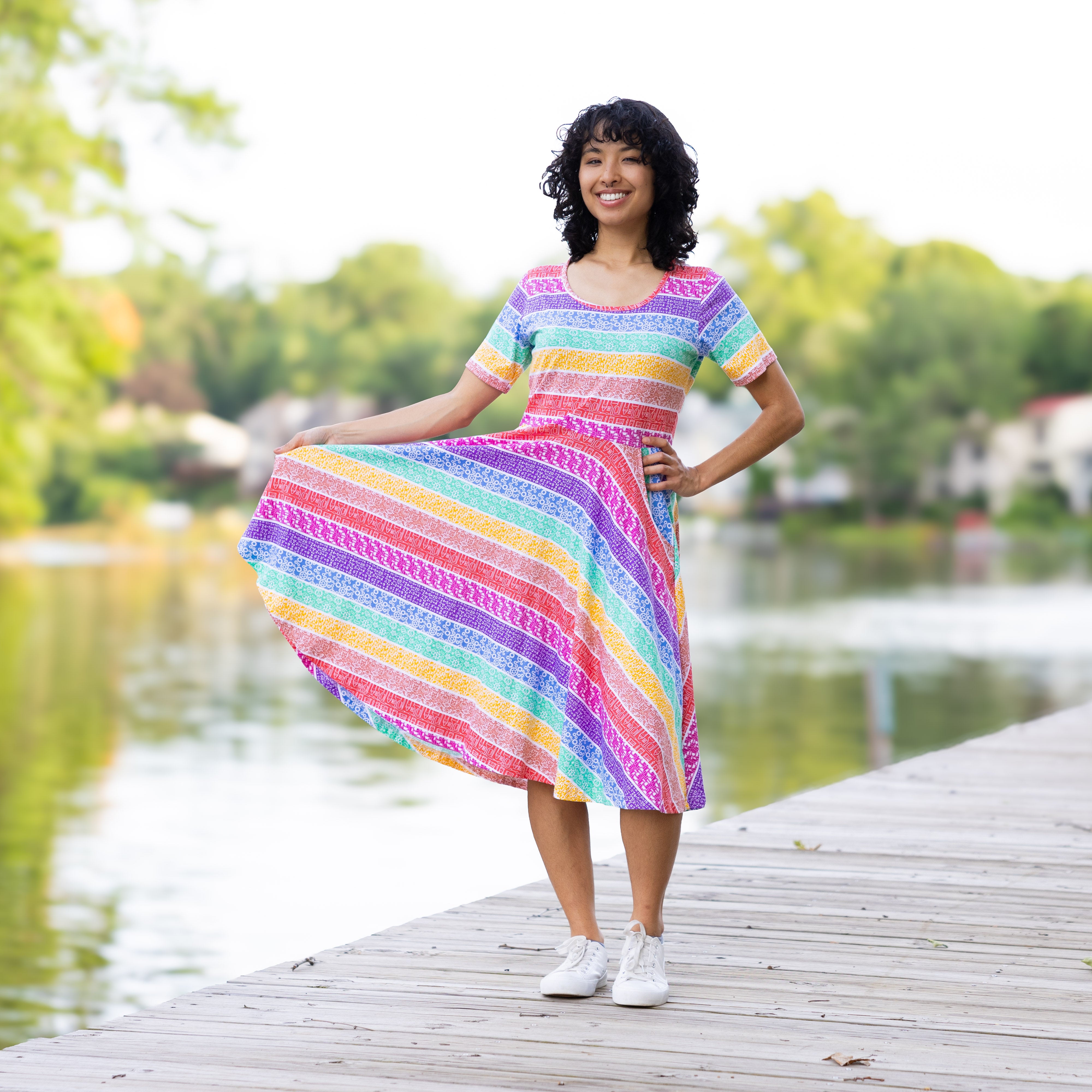 STEAM Rainbow Twirl Dress