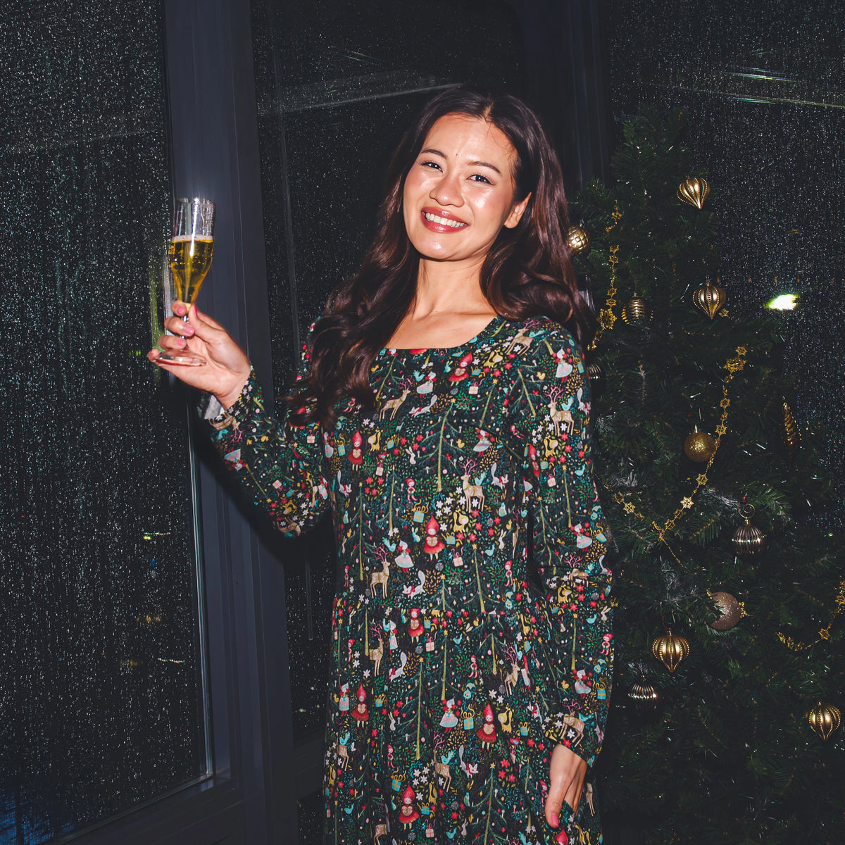 Storybook Holiday Midi Dress with Pockets