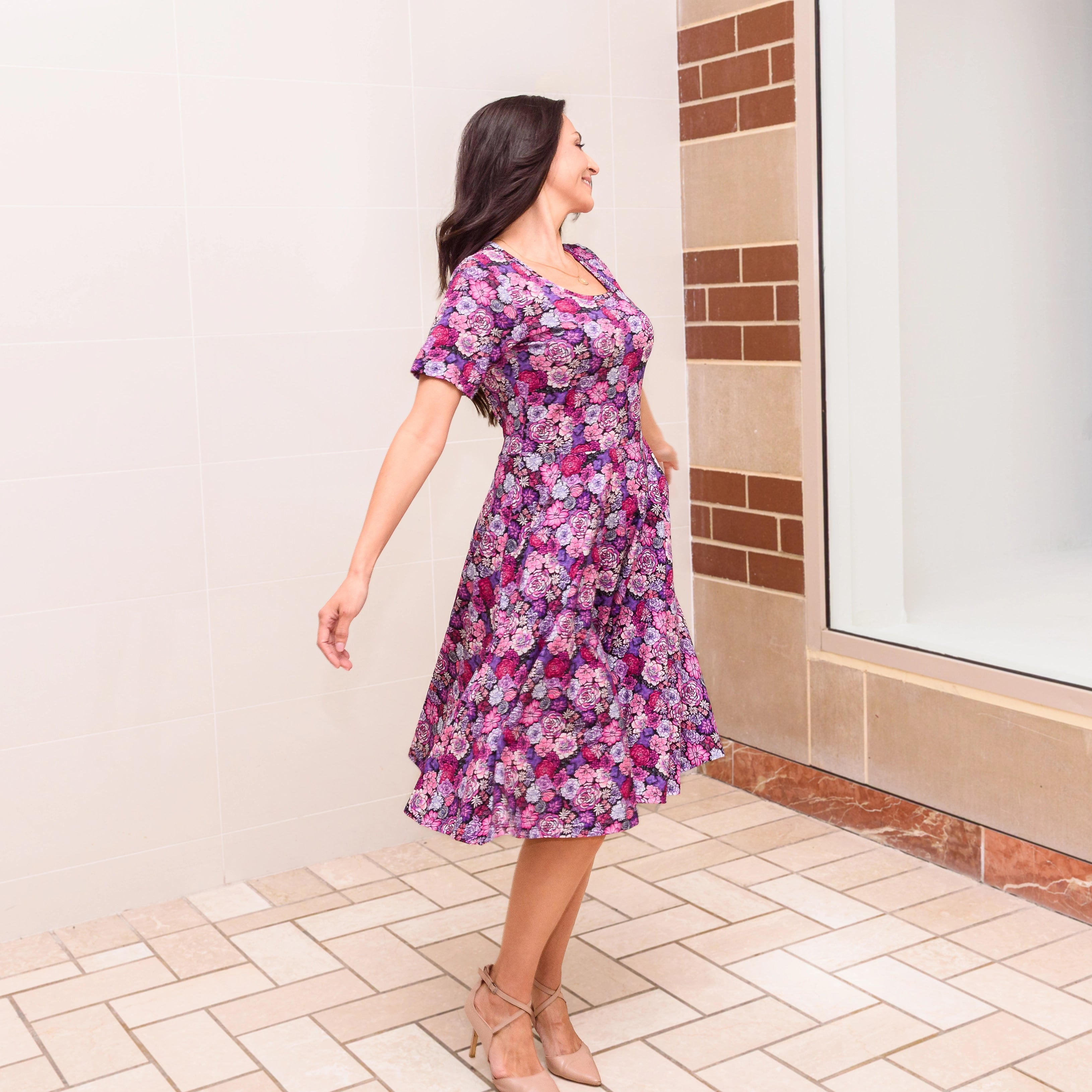 Succulents Twirl Dress with Pockets