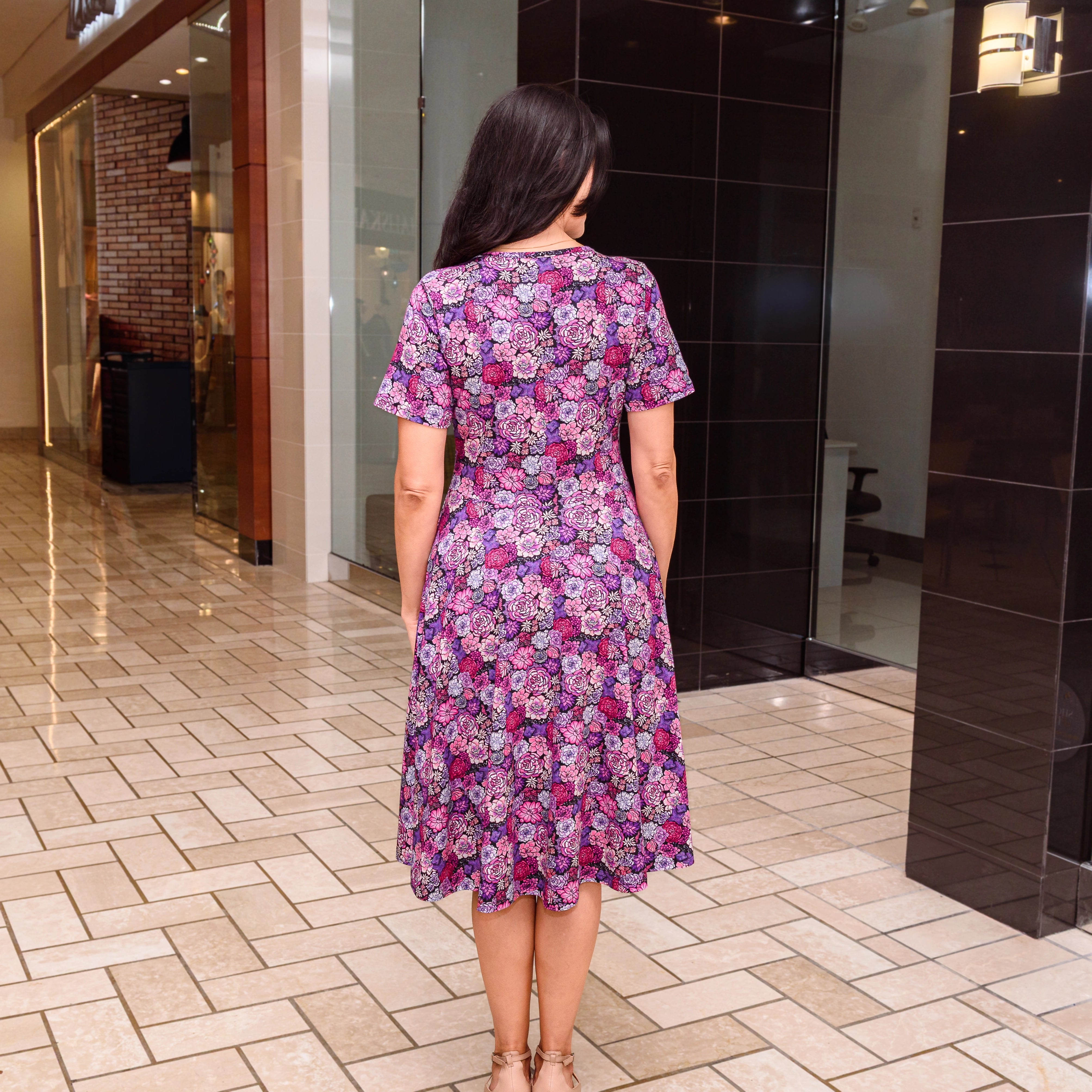 Succulents Twirl Dress with Pockets