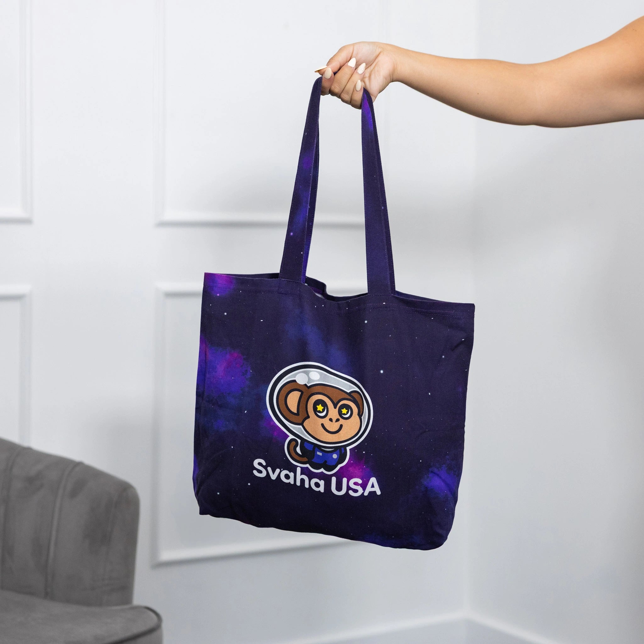 Galaxy Monkey Tote Bag