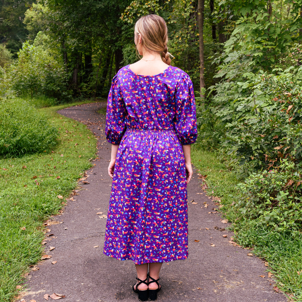 Tangram Zoo Woven Midi Dress with Pockets (ERROR)