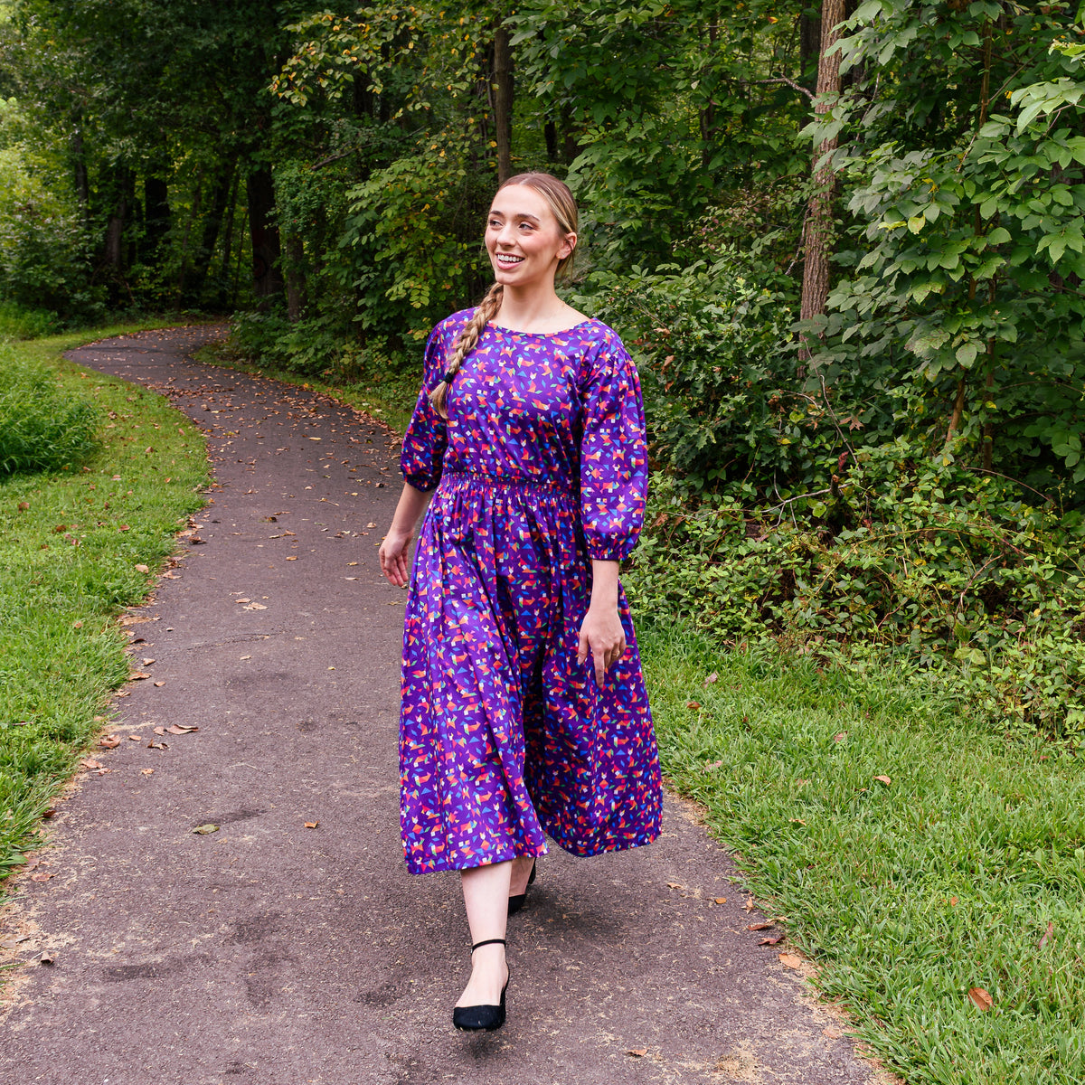 Tangram Zoo Woven Midi Dress with Pockets (ERROR)