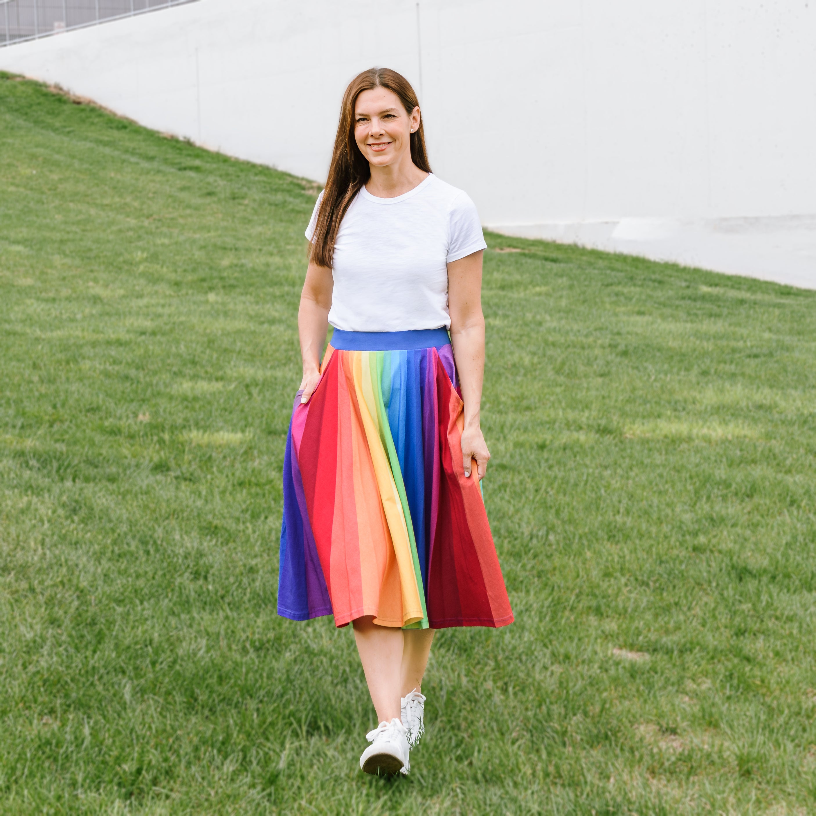 Technicolor Twirl Skirt with Pockets