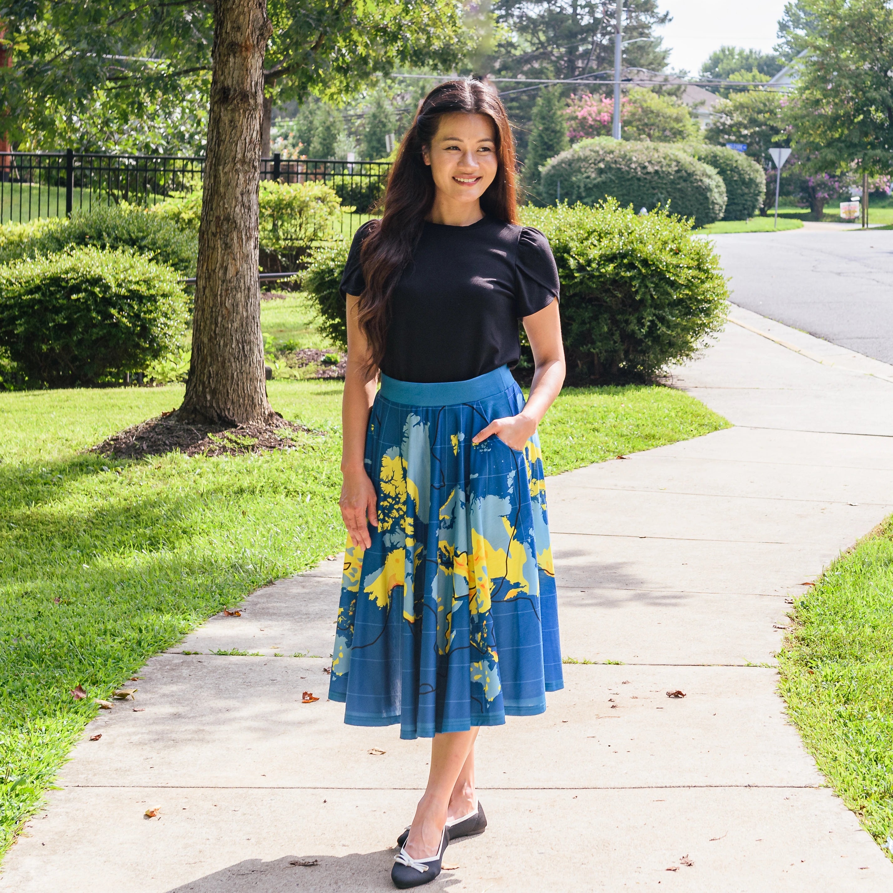 Tectonic Plates Twirl Skirt with Pockets