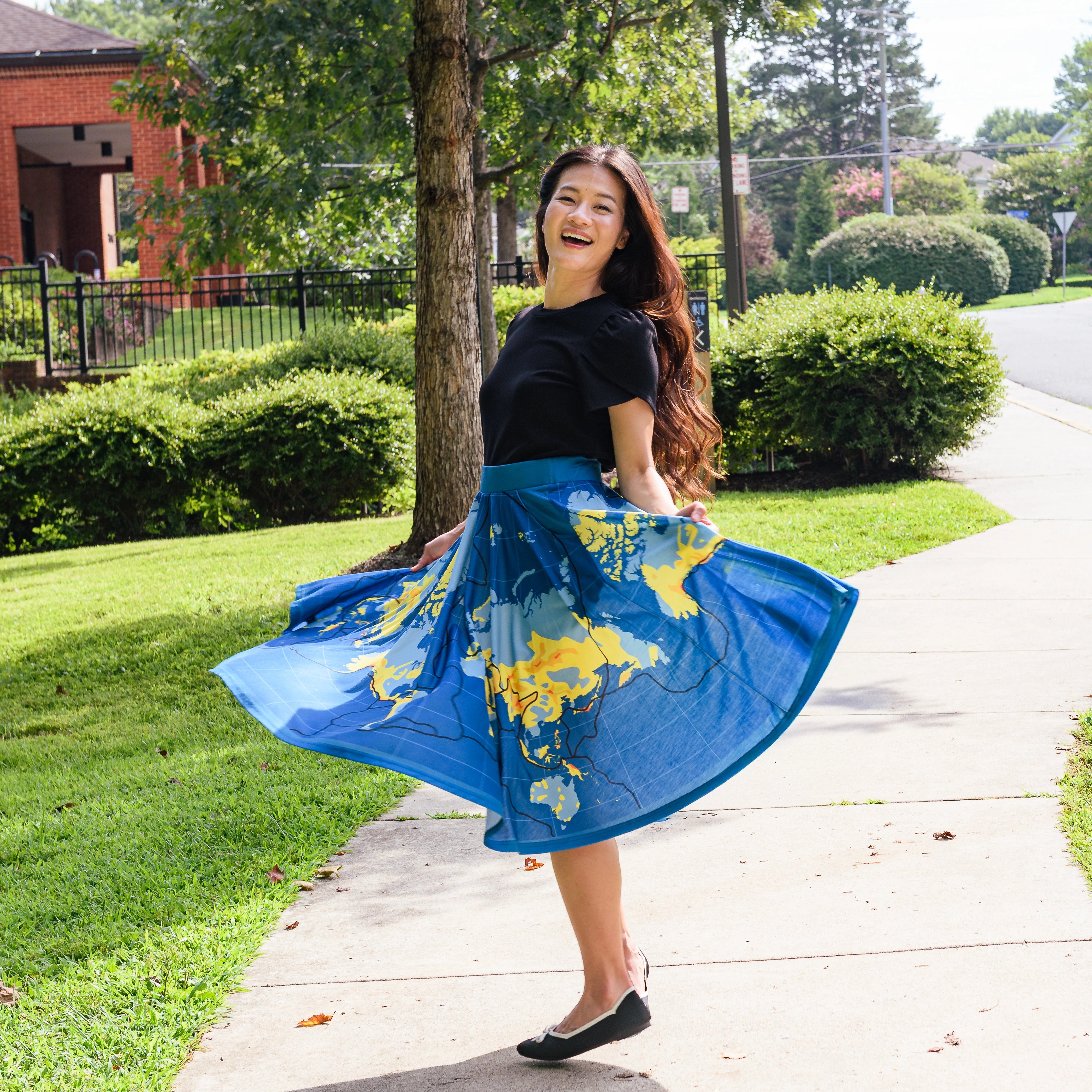 Tectonic Plates Twirl Skirt with Pockets