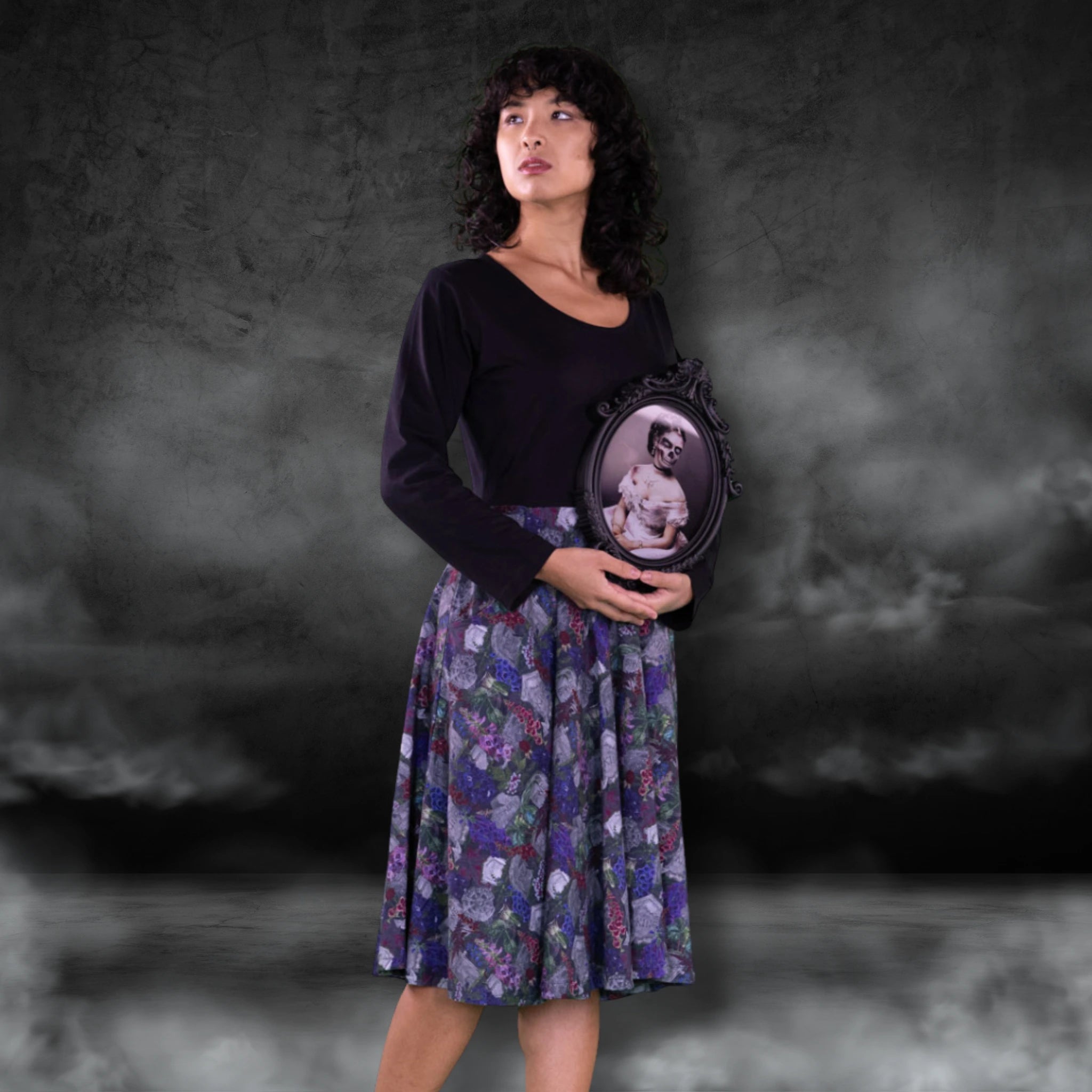 Horror Headstones Long Sleeve Twirl Dress