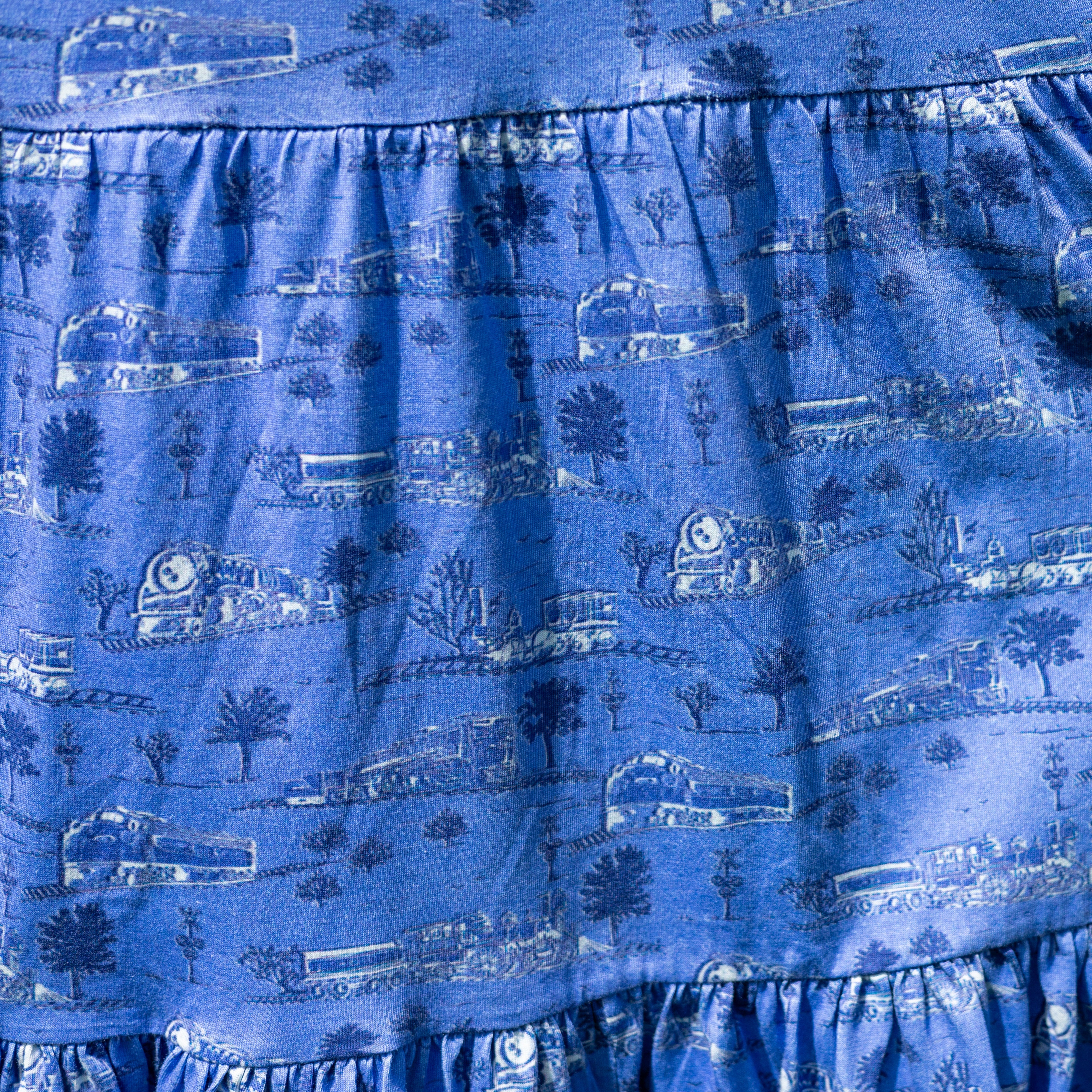 Trains Long Sleeve Midi Dress (With Waist Seam)