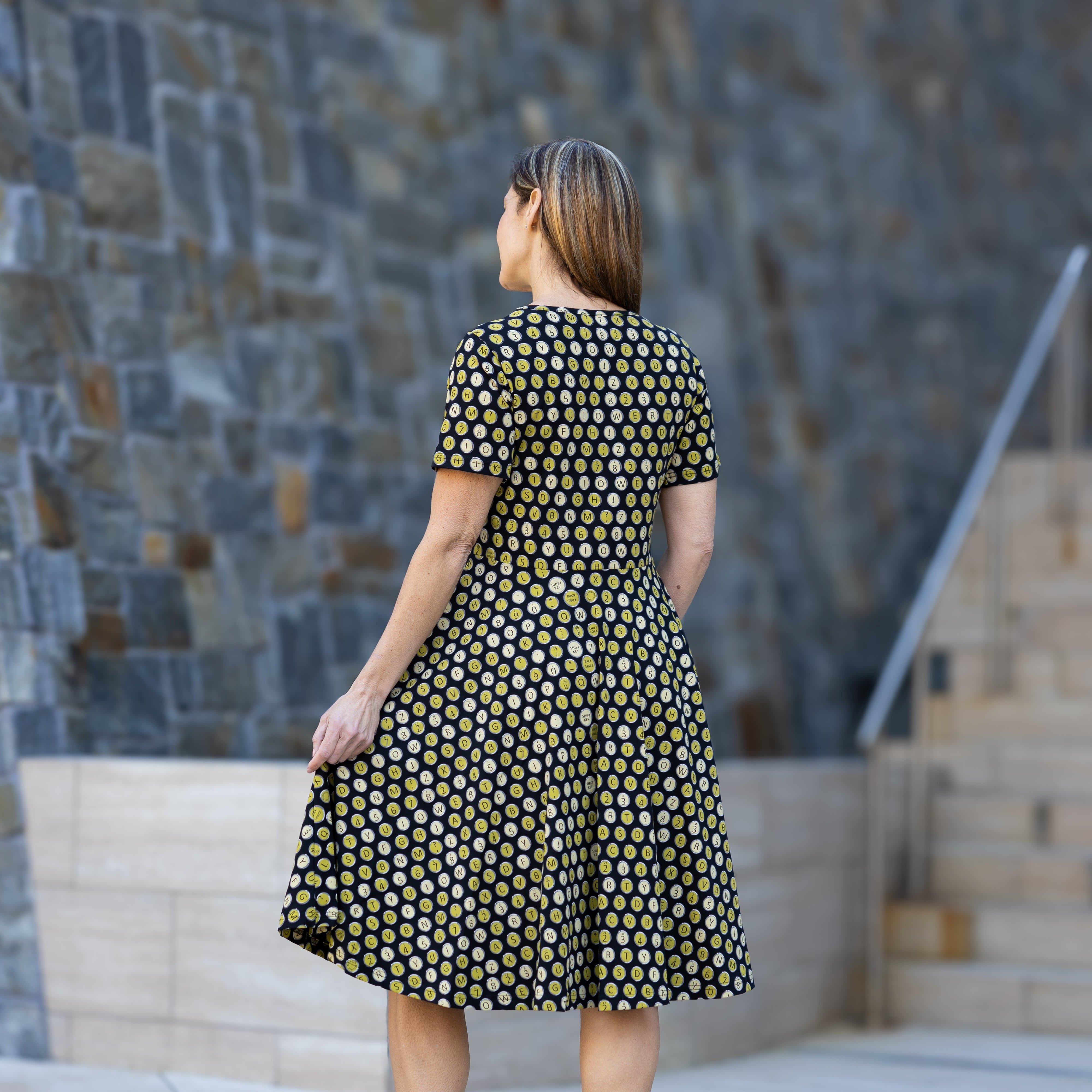Typewriter Keys Twirl Dress