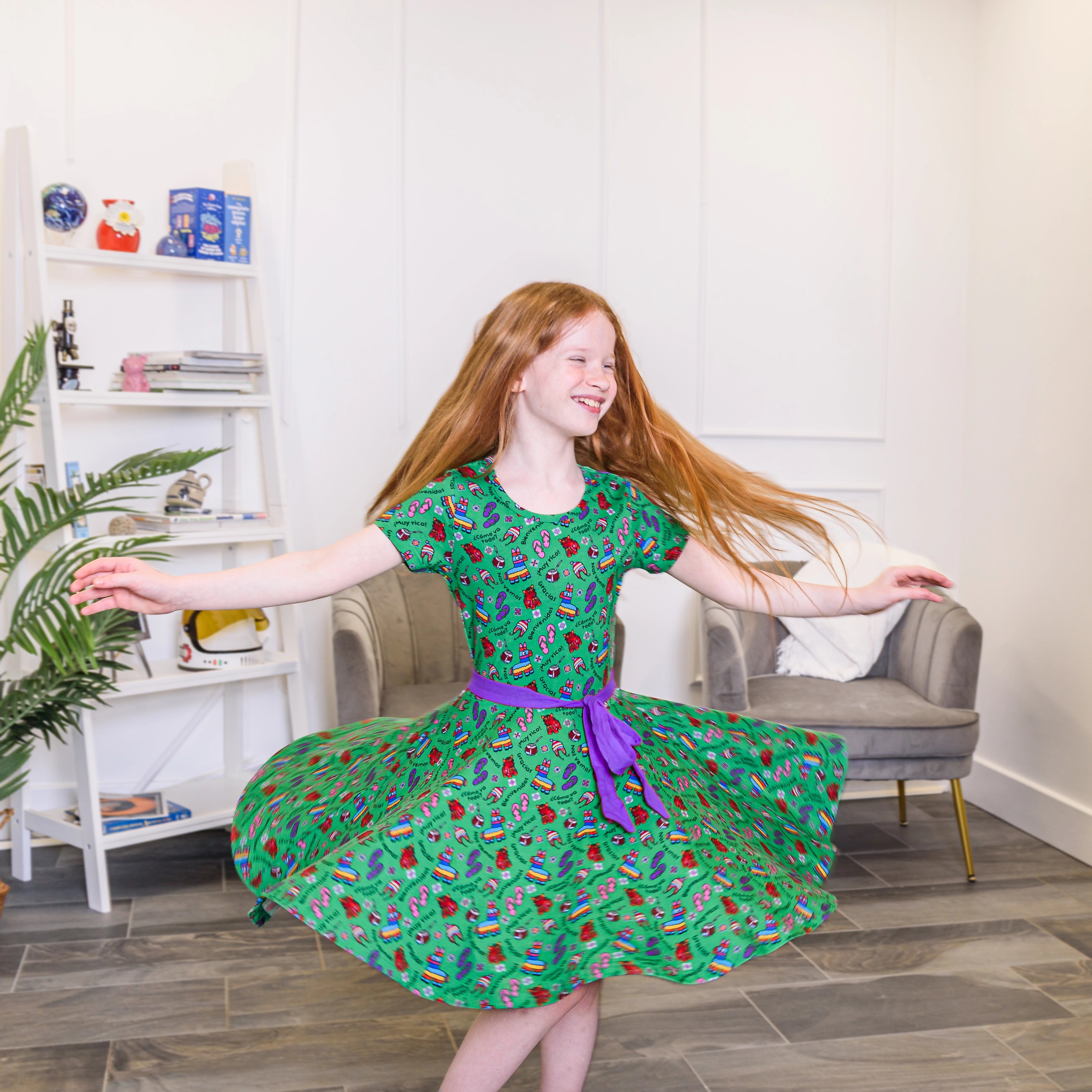 Vida de Colores Kids Twirl Dress with Pockets