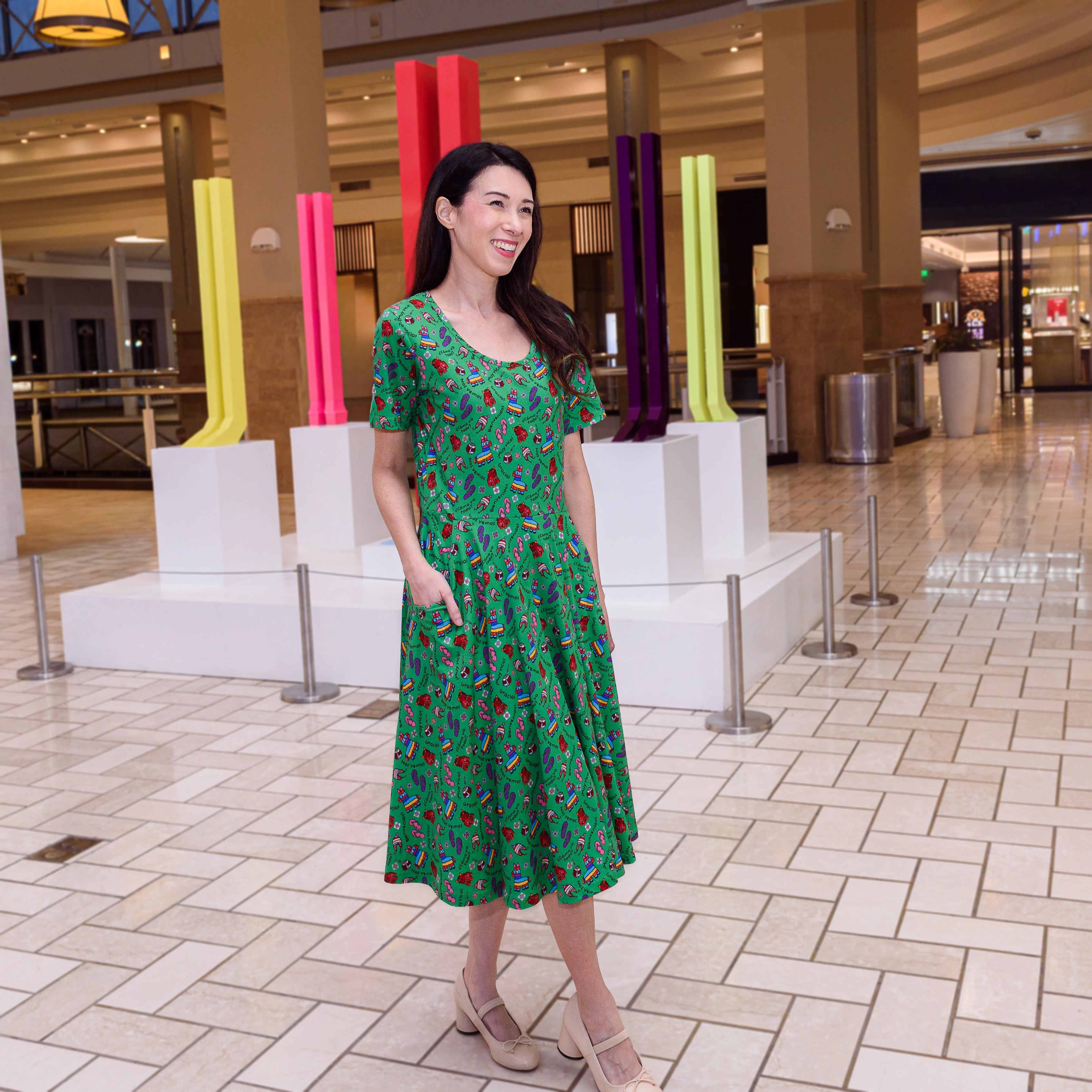 Vida de Colores Twirl Dress with Pockets