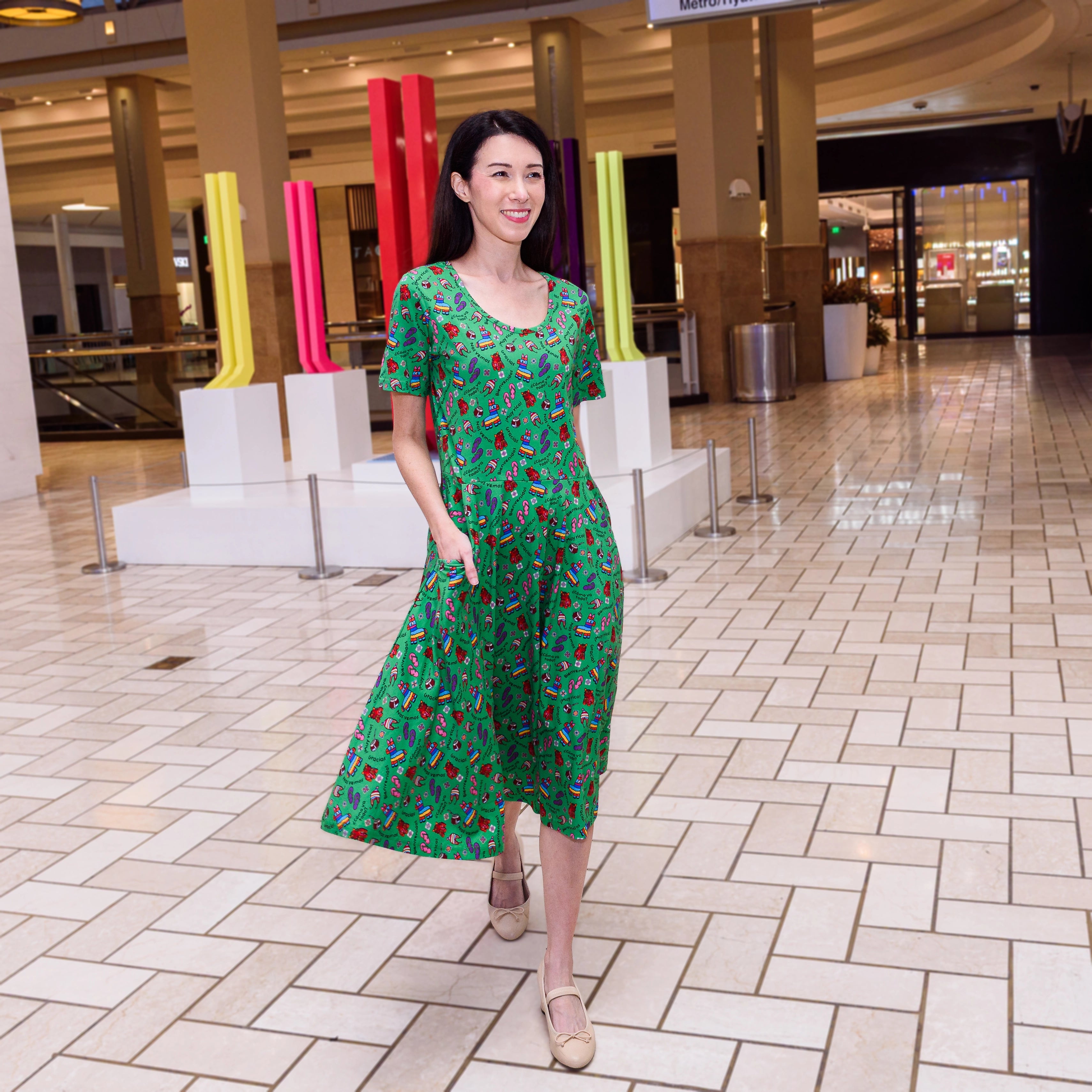 Vida de Colores Twirl Dress with Pockets