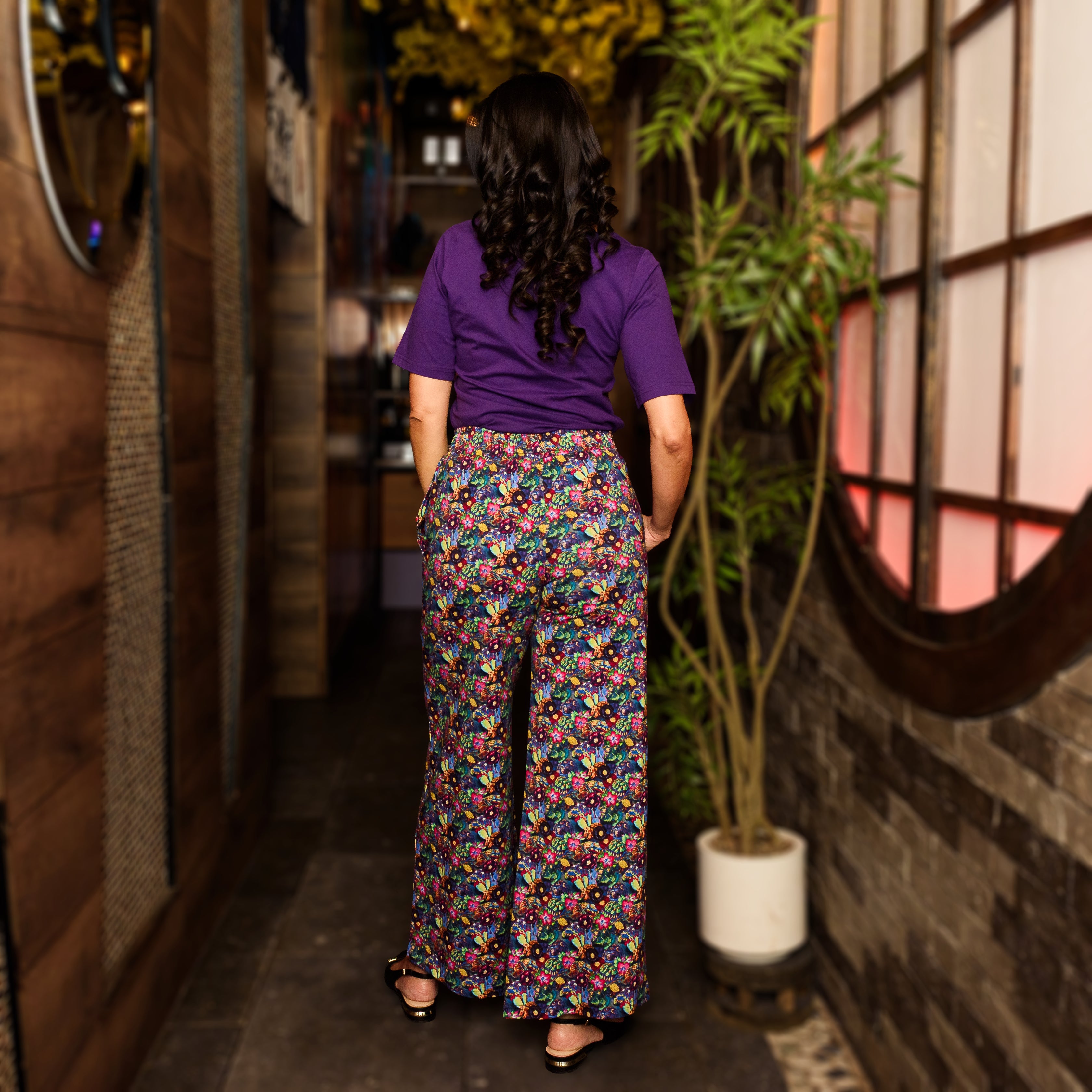 Watercolor Tortoise Palazzo Pants