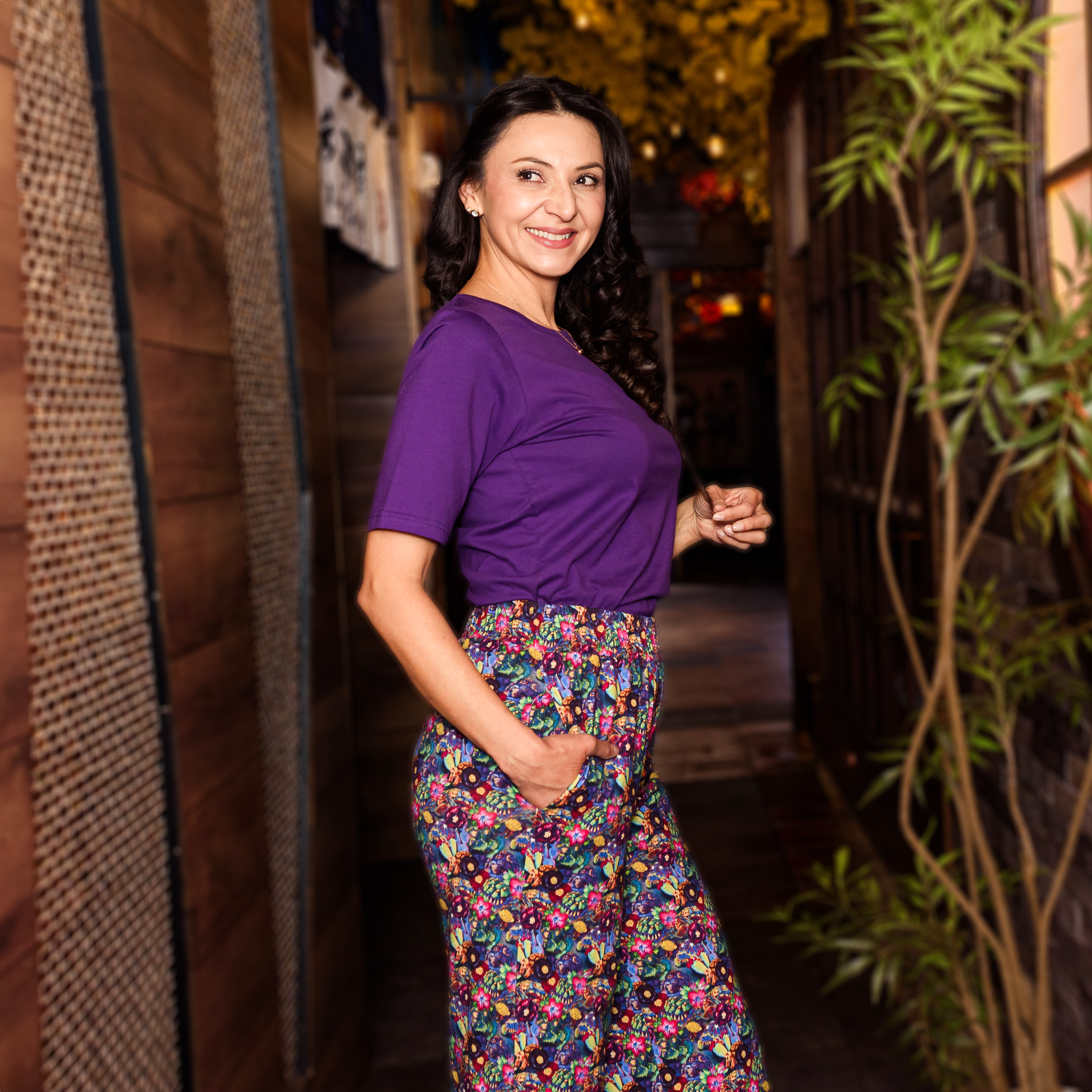 Watercolor Tortoise Palazzo Pants