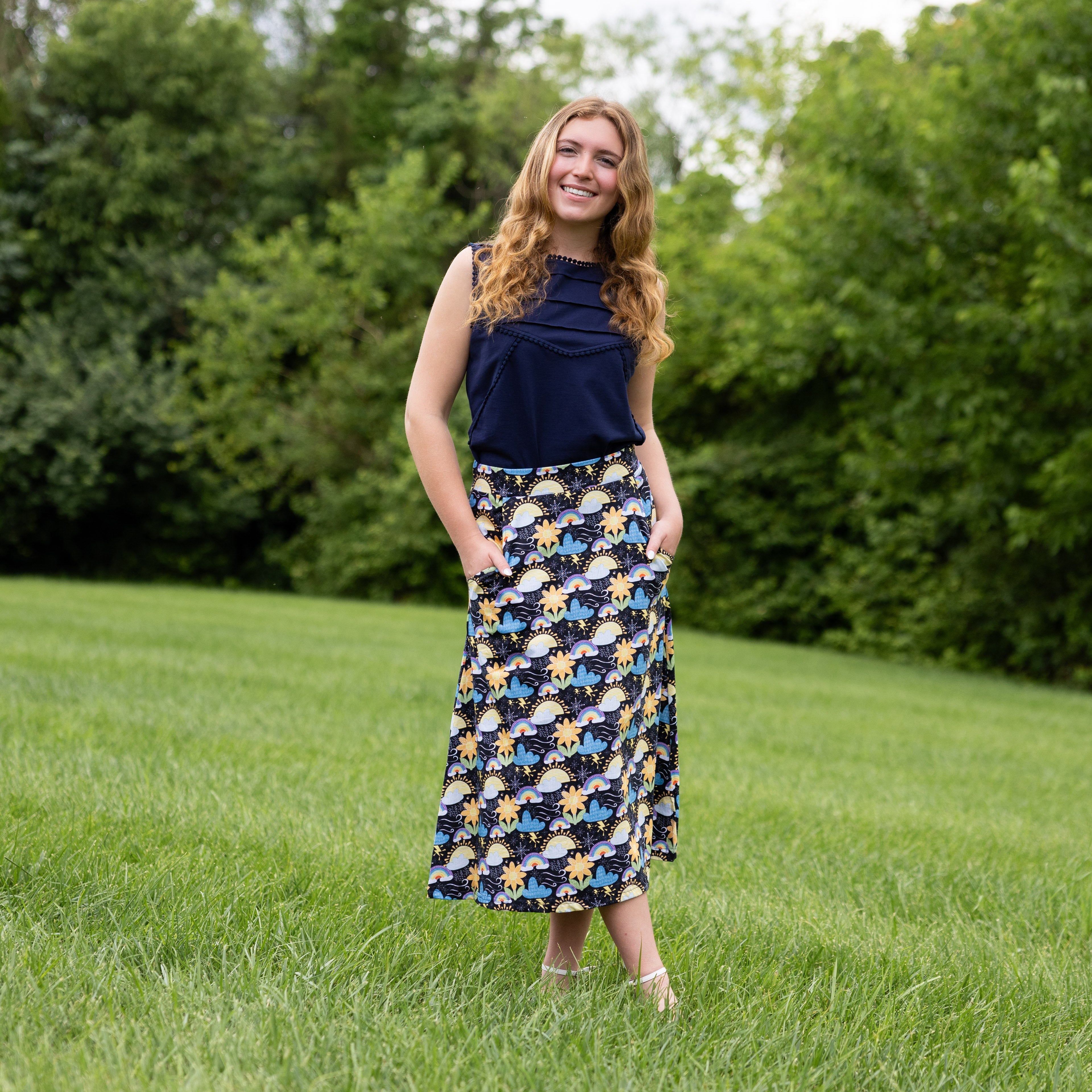 Weather A-Line Midi Skirt