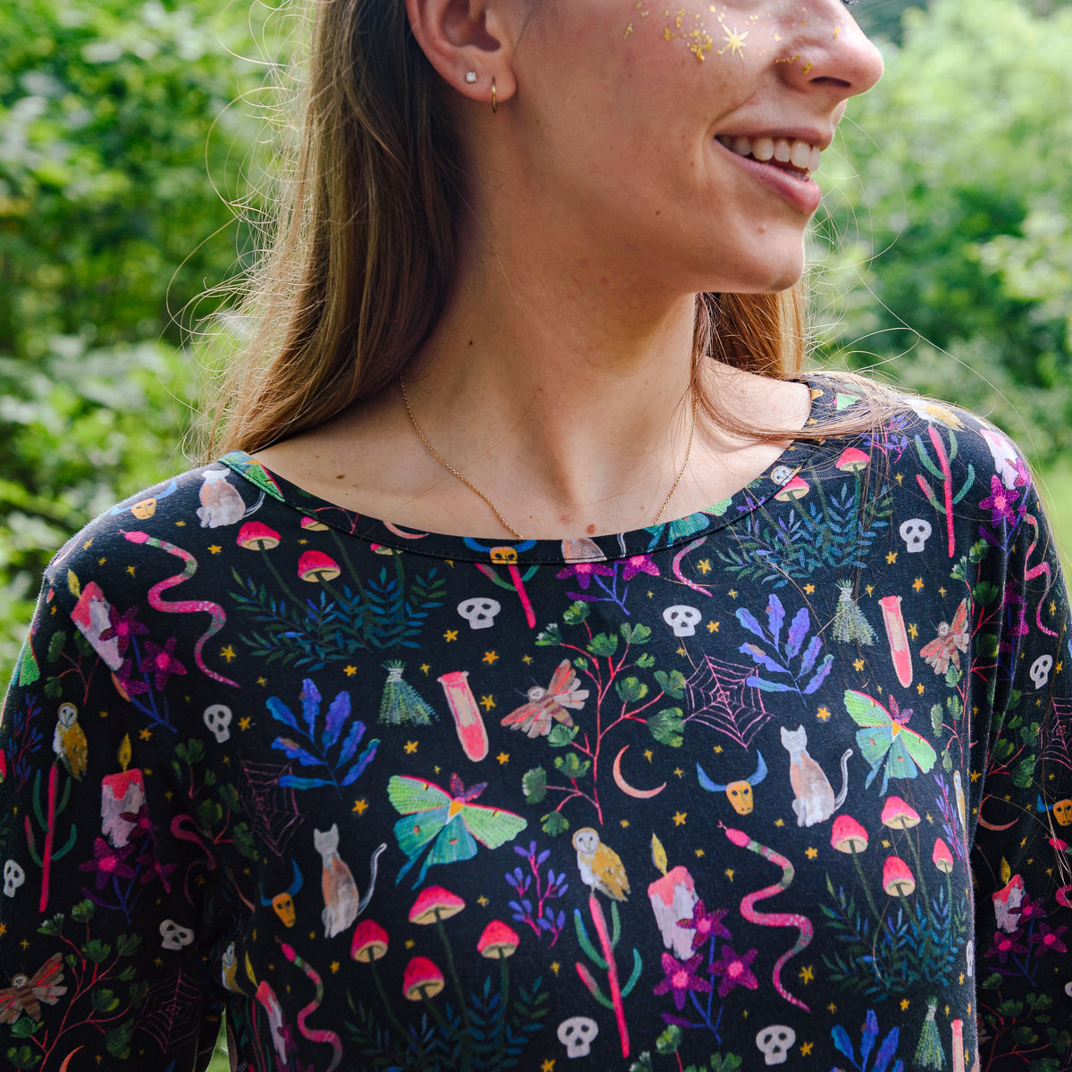 Witchy Forest Sheath Dress with Pockets