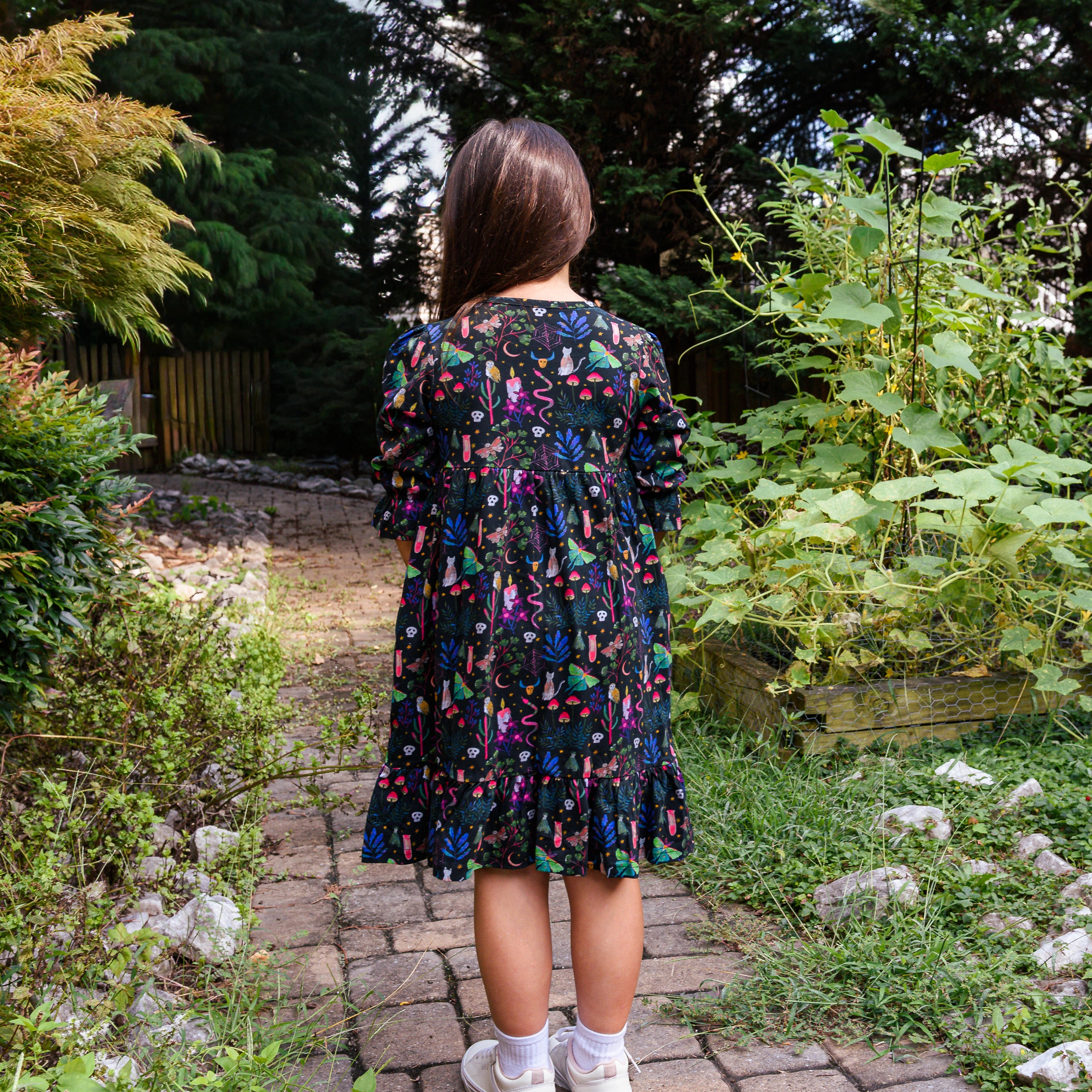 Witchy Forest Kids Dress with Pockets