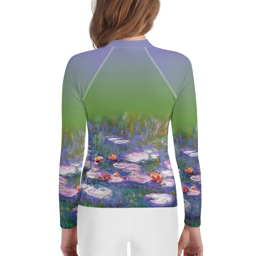 Monet's Water Lilies Youth Rash Guard (POD)